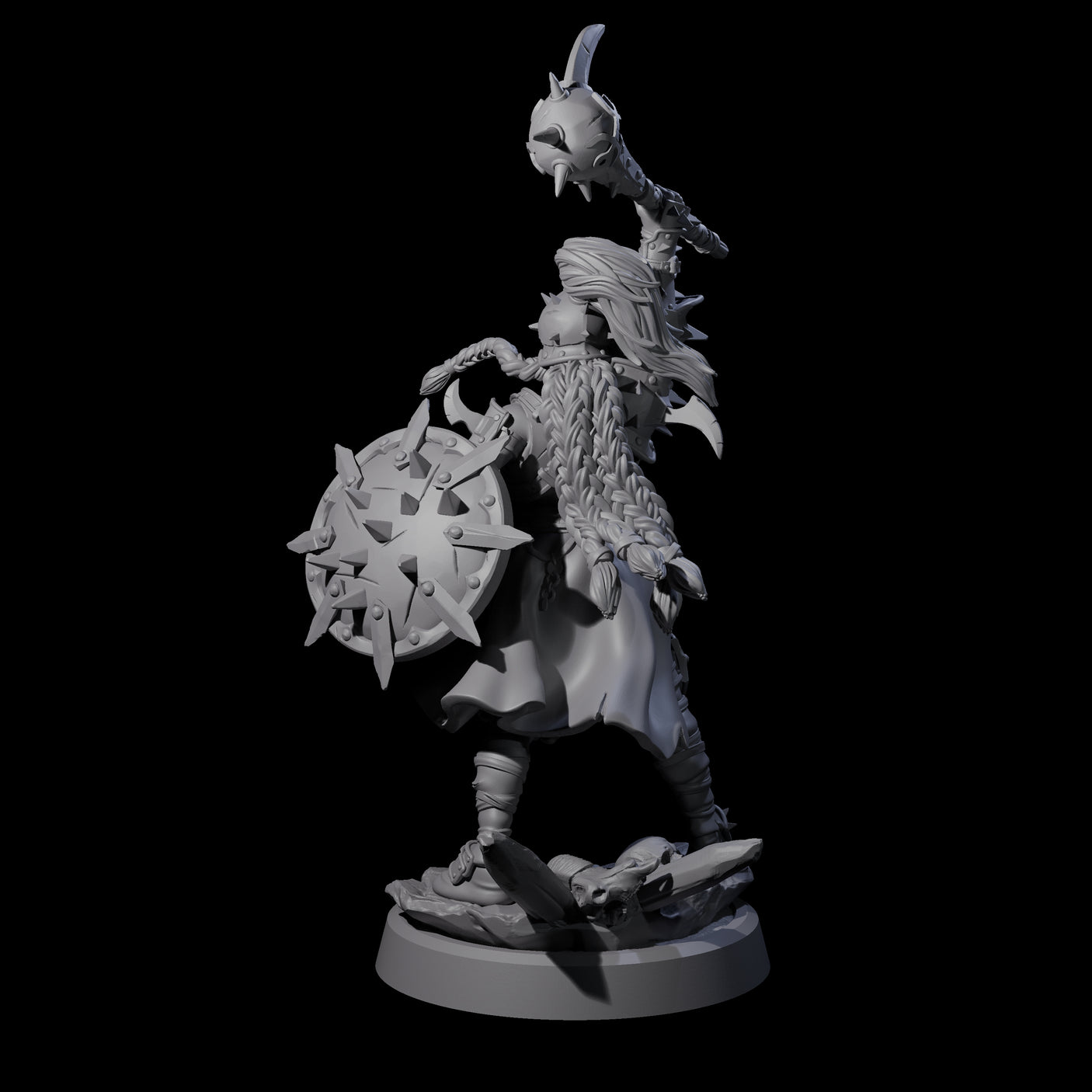 Menacing Shieldmaiden B Miniature for Dungeons and Dragons, Pathfinder or other TTRPGs