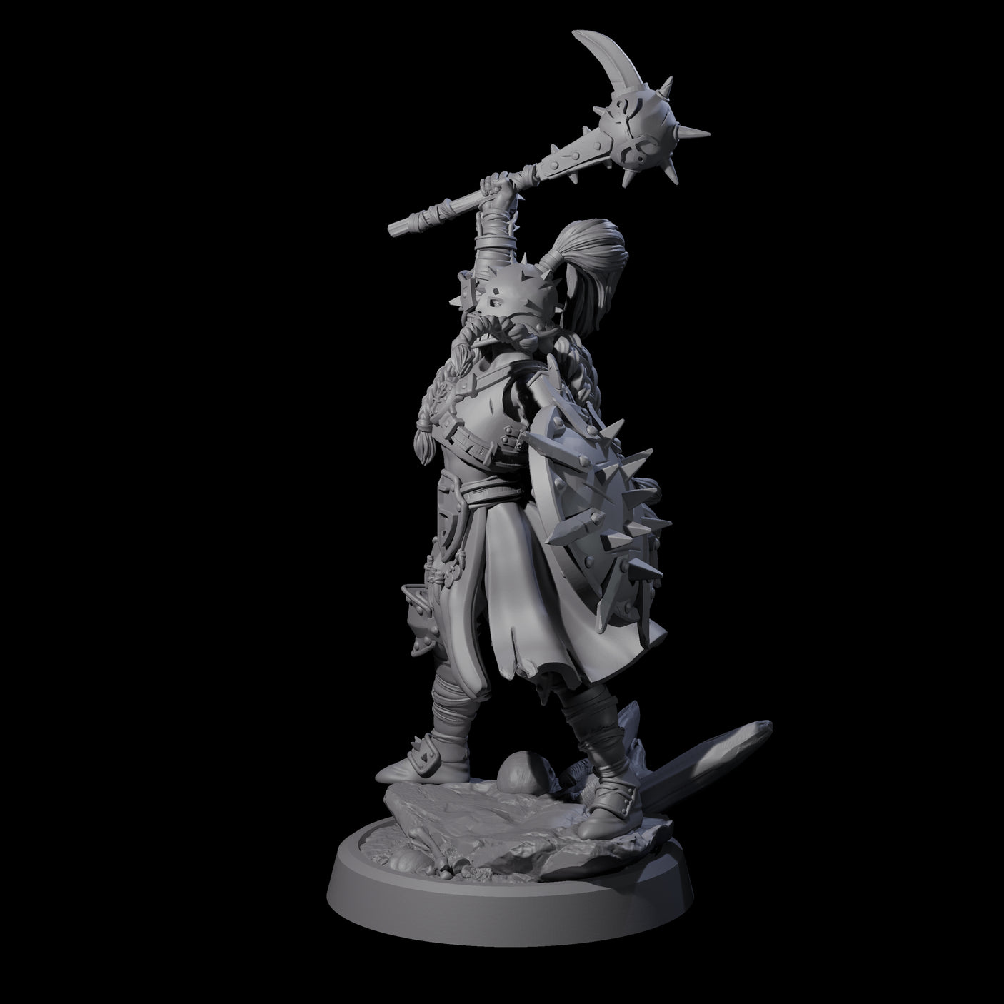 Menacing Shieldmaiden B Miniature for Dungeons and Dragons, Pathfinder or other TTRPGs