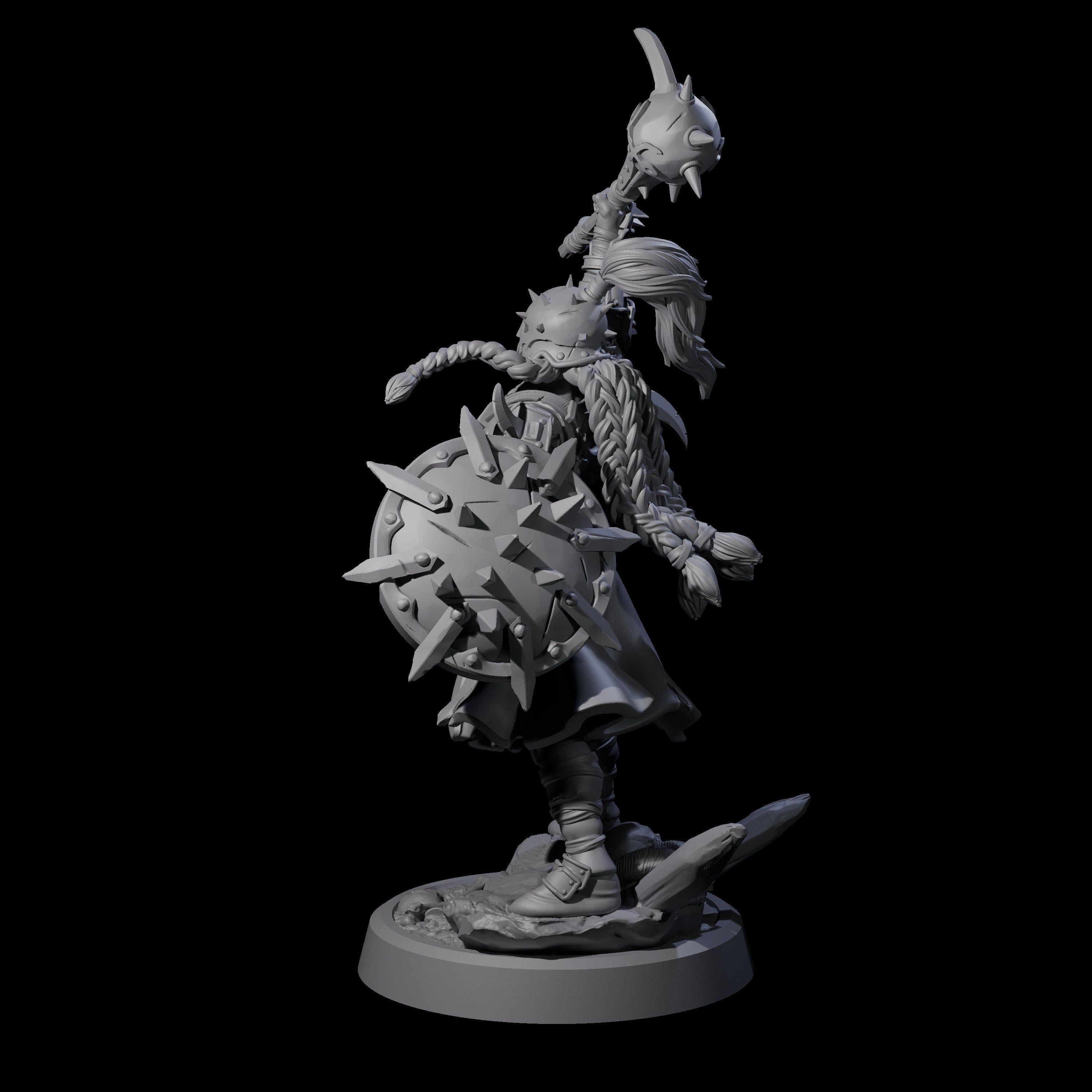 Menacing Shieldmaiden B Miniature for Dungeons and Dragons, Pathfinder or other TTRPGs
