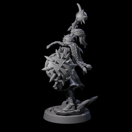 Menacing Shieldmaiden B Miniature for Dungeons and Dragons, Pathfinder or other TTRPGs