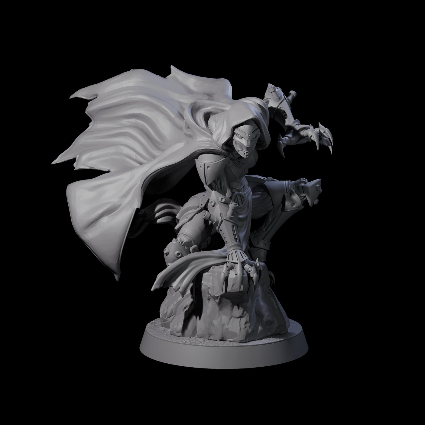Menacing Warforged Rogue Miniature for Dungeons and Dragons, Pathfinder or other TTRPGs