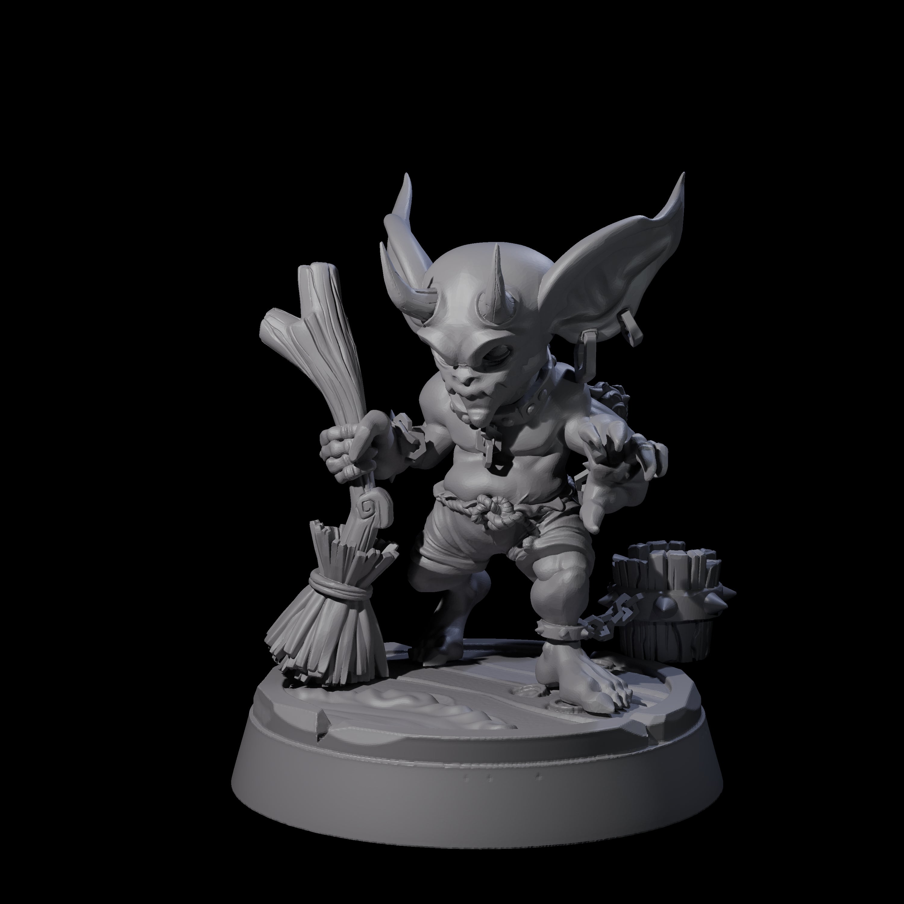 Menial Imp Deck Scrubber A Miniature for Dungeons and Dragons, Pathfinder or other TTRPGs