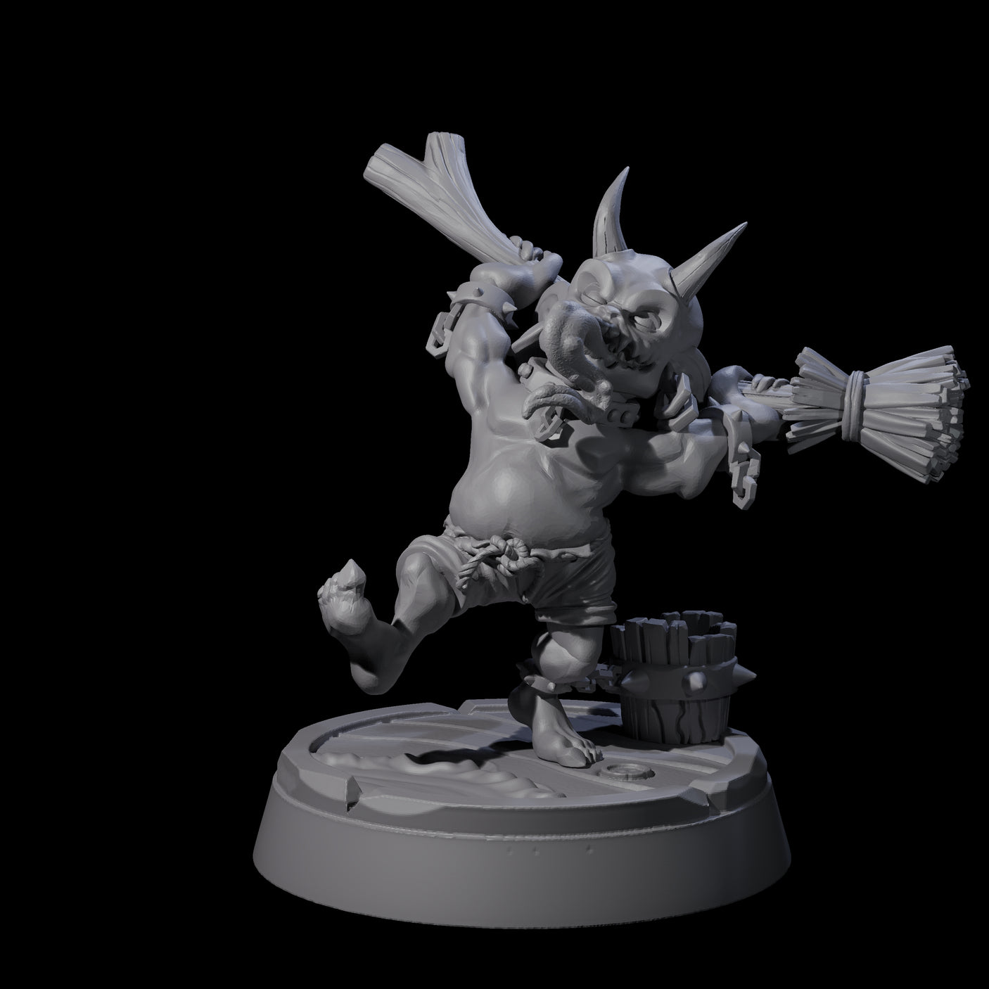 Menial Imp Deck Scrubber B Miniature for Dungeons and Dragons, Pathfinder or other TTRPGs