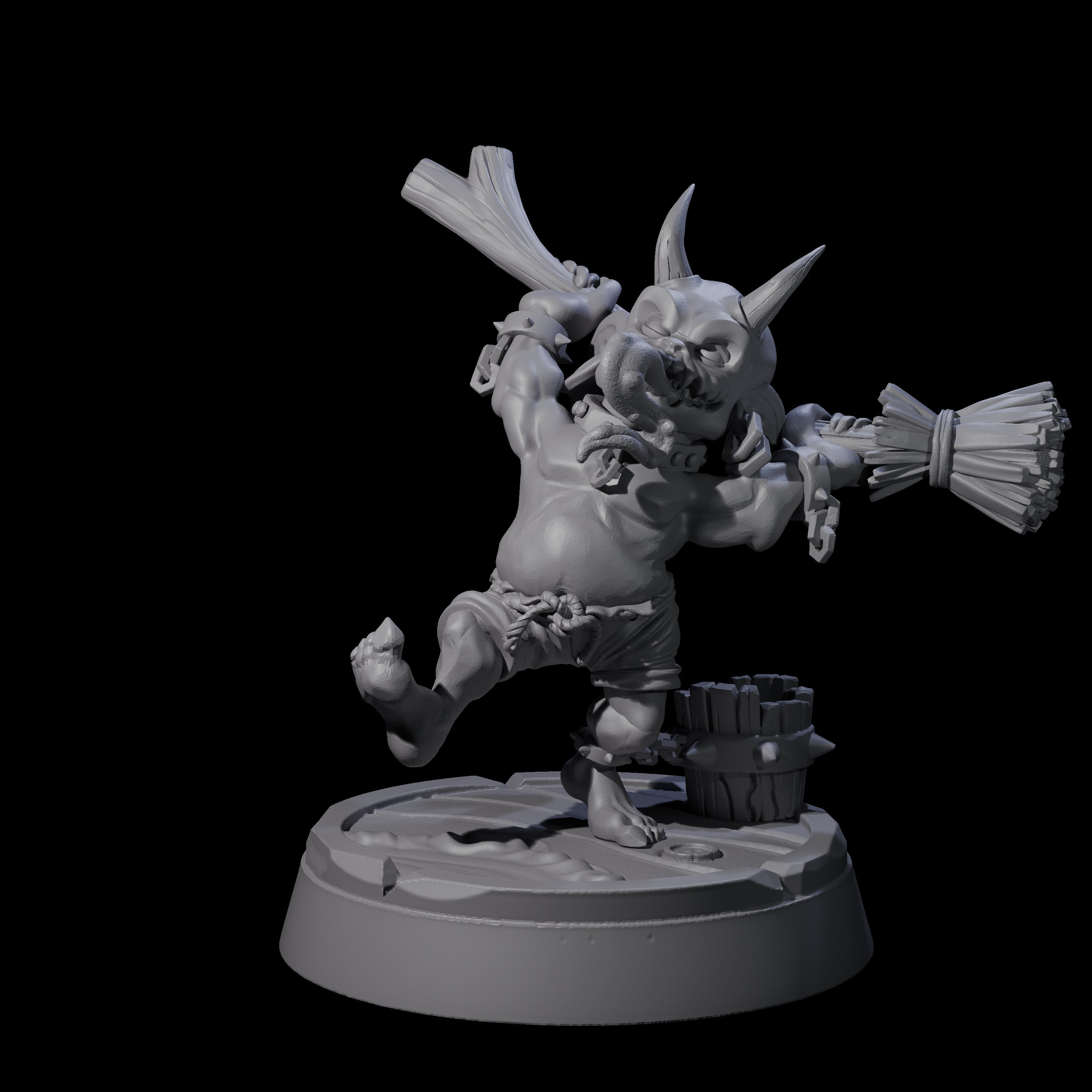 Menial Imp Deck Scrubber B Miniature for Dungeons and Dragons, Pathfinder or other TTRPGs