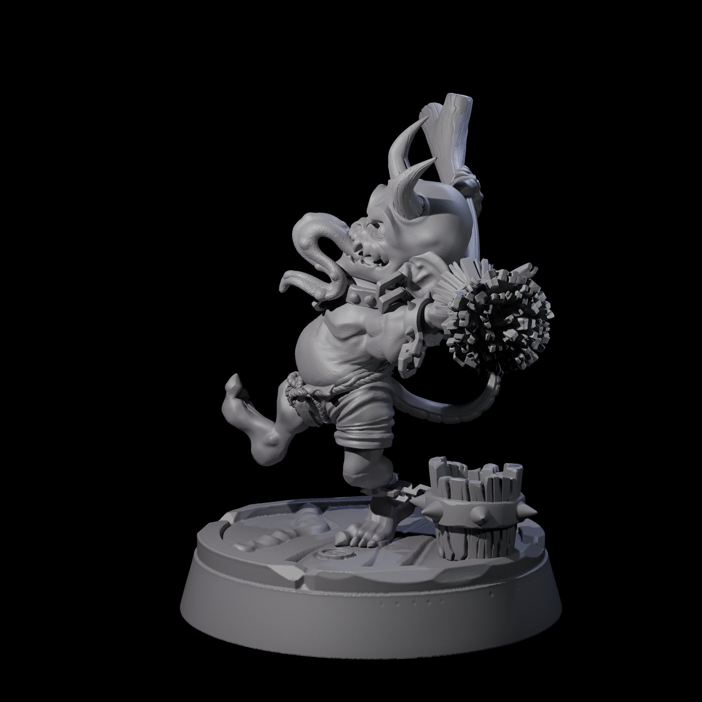 Menial Imp Deck Scrubber B Miniature for Dungeons and Dragons, Pathfinder or other TTRPGs