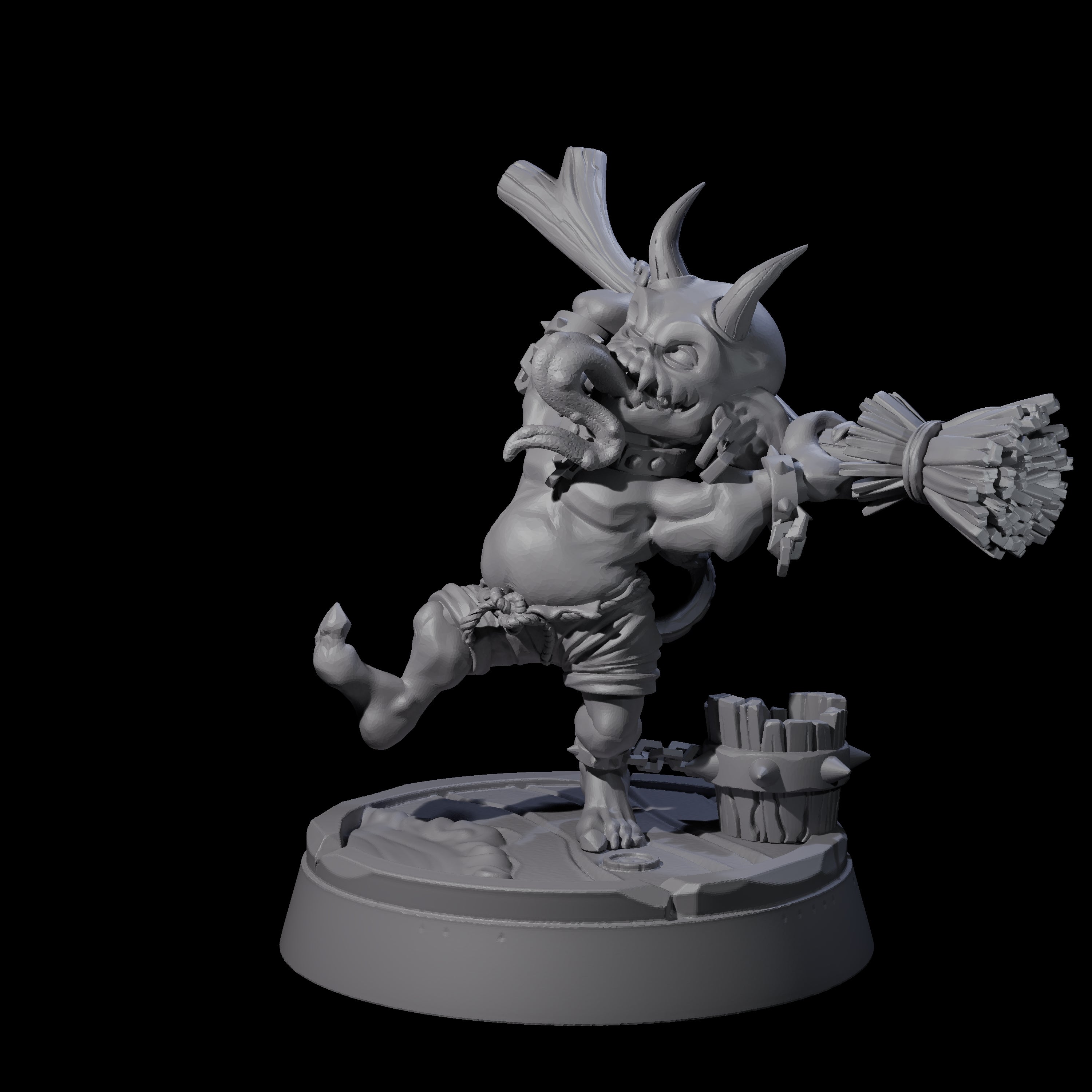 Menial Imp Deck Scrubber B Miniature for Dungeons and Dragons, Pathfinder or other TTRPGs