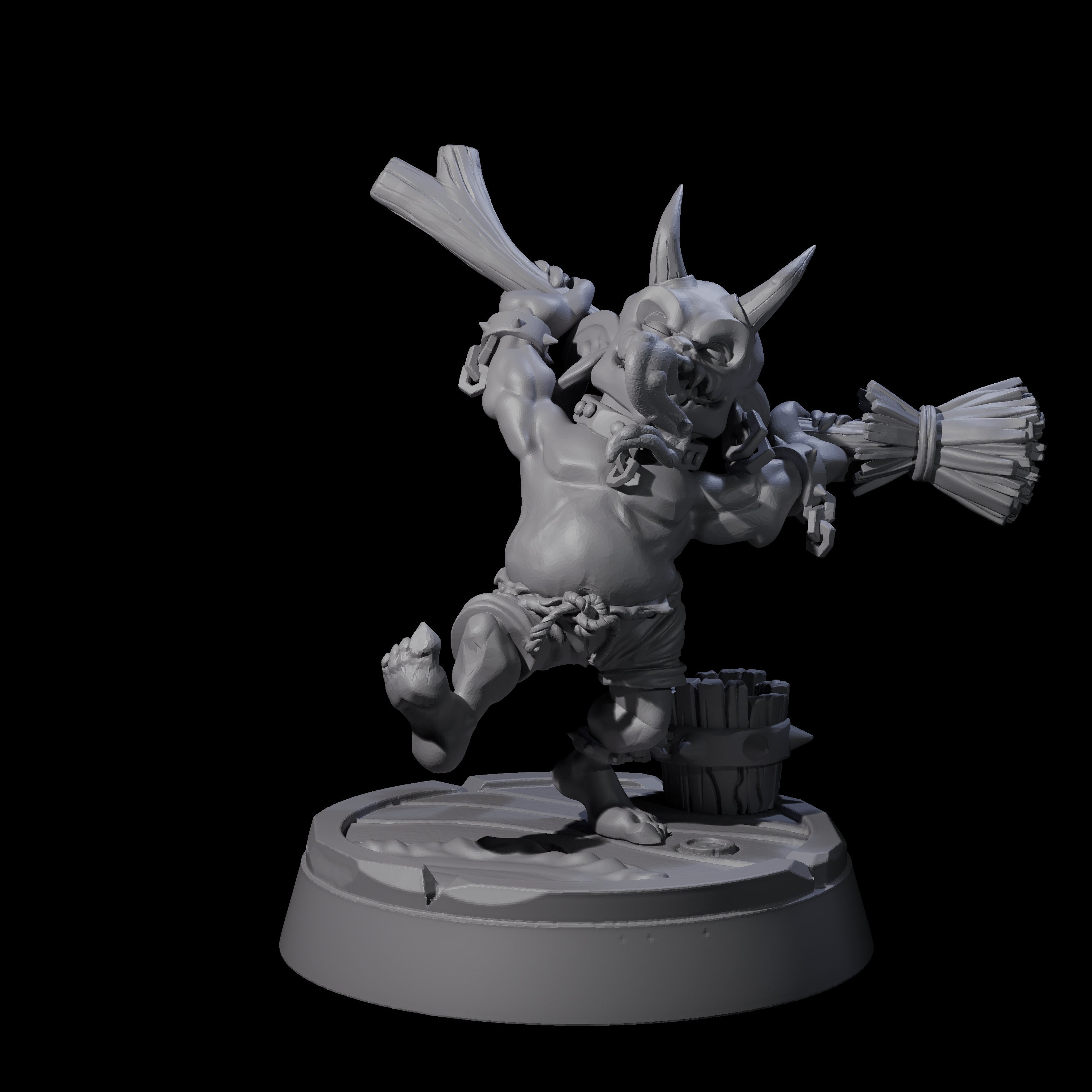 Menial Imp Deck Scrubber B Miniature for Dungeons and Dragons, Pathfinder or other TTRPGs