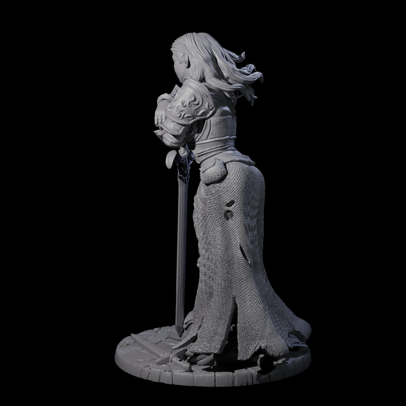 Meredith - Resting Fighter Miniature for Dungeons and Dragons, Pathfinder or other TTRPGs