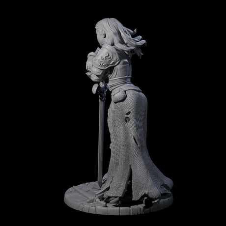 Meredith - Resting Fighter Miniature for Dungeons and Dragons, Pathfinder or other TTRPGs