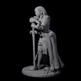 Meredith - Resting Fighter Miniature for Dungeons and Dragons, Pathfinder or other TTRPGs