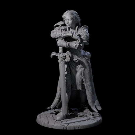 Meredith - Resting Fighter Miniature for Dungeons and Dragons, Pathfinder or other TTRPGs