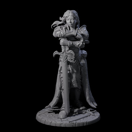 Meredith - Resting Fighter Miniature for Dungeons and Dragons, Pathfinder or other TTRPGs
