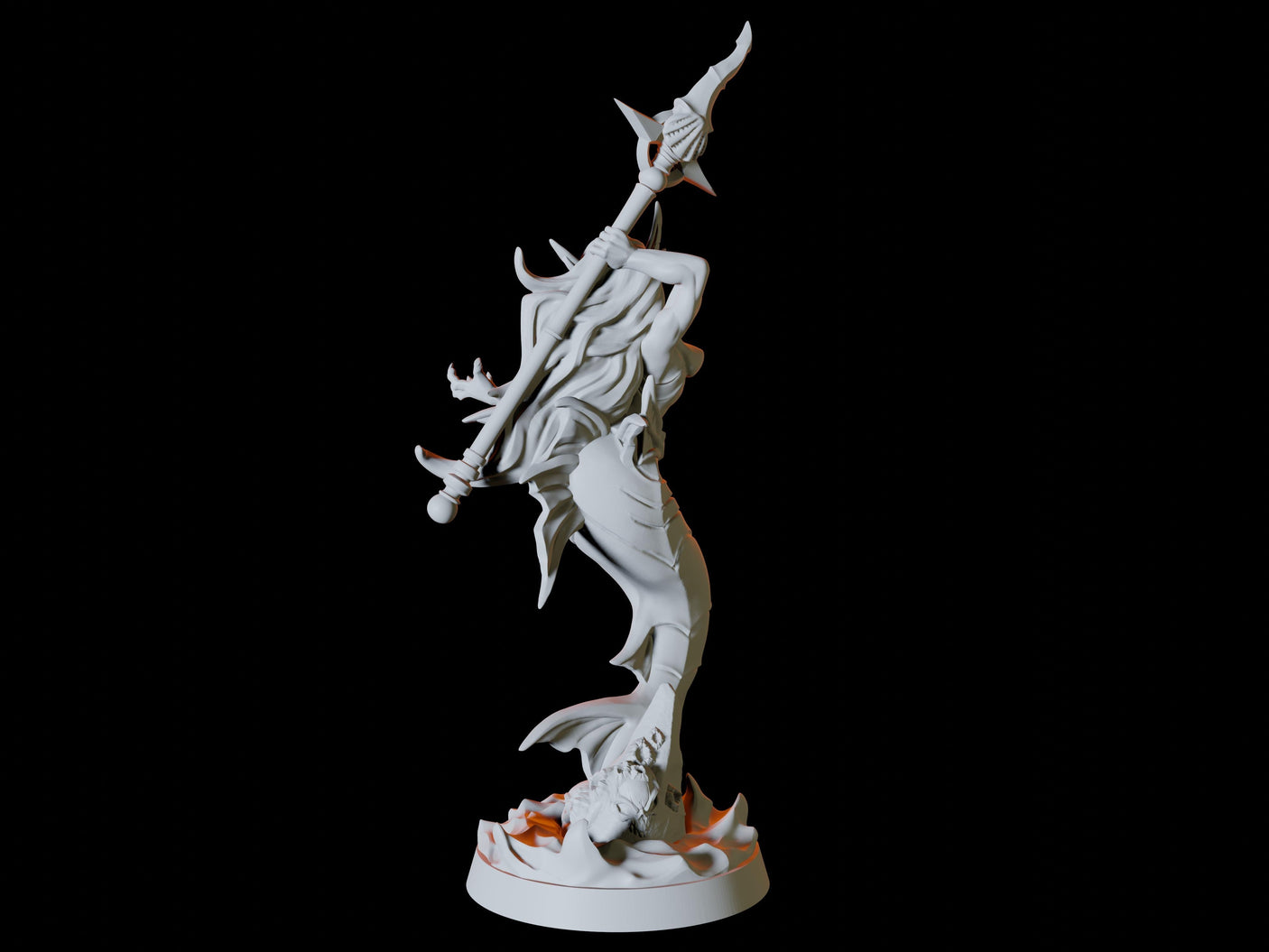 Merfolk Pin-up Miniature for Dungeons and Dragons, Pathfinder or other TTRPGs