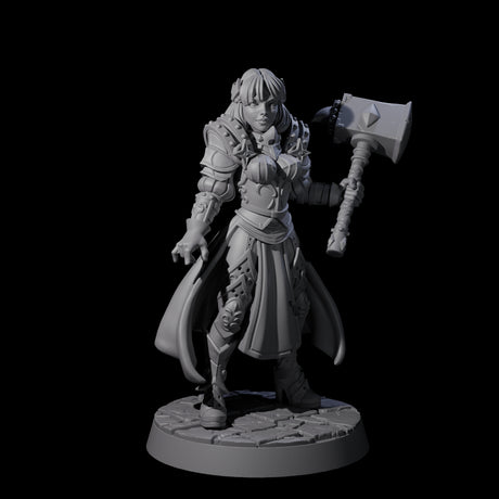 Mighty Hammer Fighter Miniature for Dungeons and Dragons, Pathfinder or other TTRPGs
