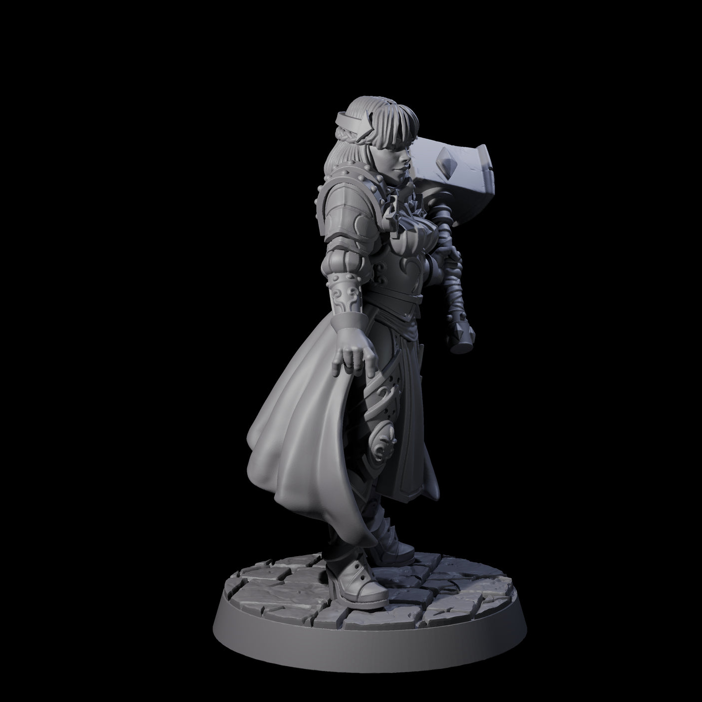 Mighty Hammer Fighter Miniature for Dungeons and Dragons, Pathfinder or other TTRPGs