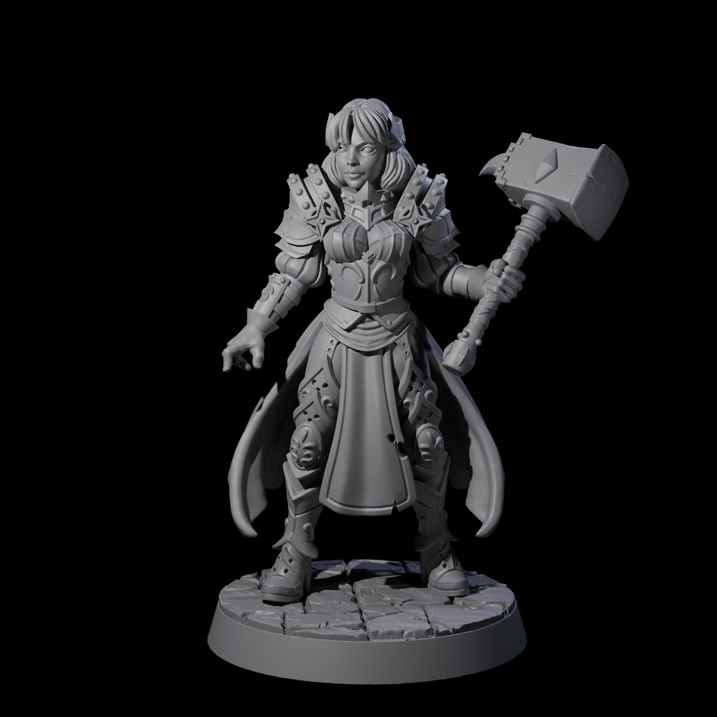 Mighty Hammer Fighter Miniature for Dungeons and Dragons, Pathfinder or other TTRPGs