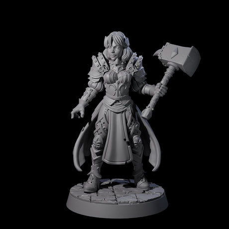 Mighty Hammer Fighter Miniature for Dungeons and Dragons, Pathfinder or other TTRPGs
