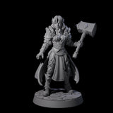 Mighty Hammer Fighter Miniature for Dungeons and Dragons, Pathfinder or other TTRPGs