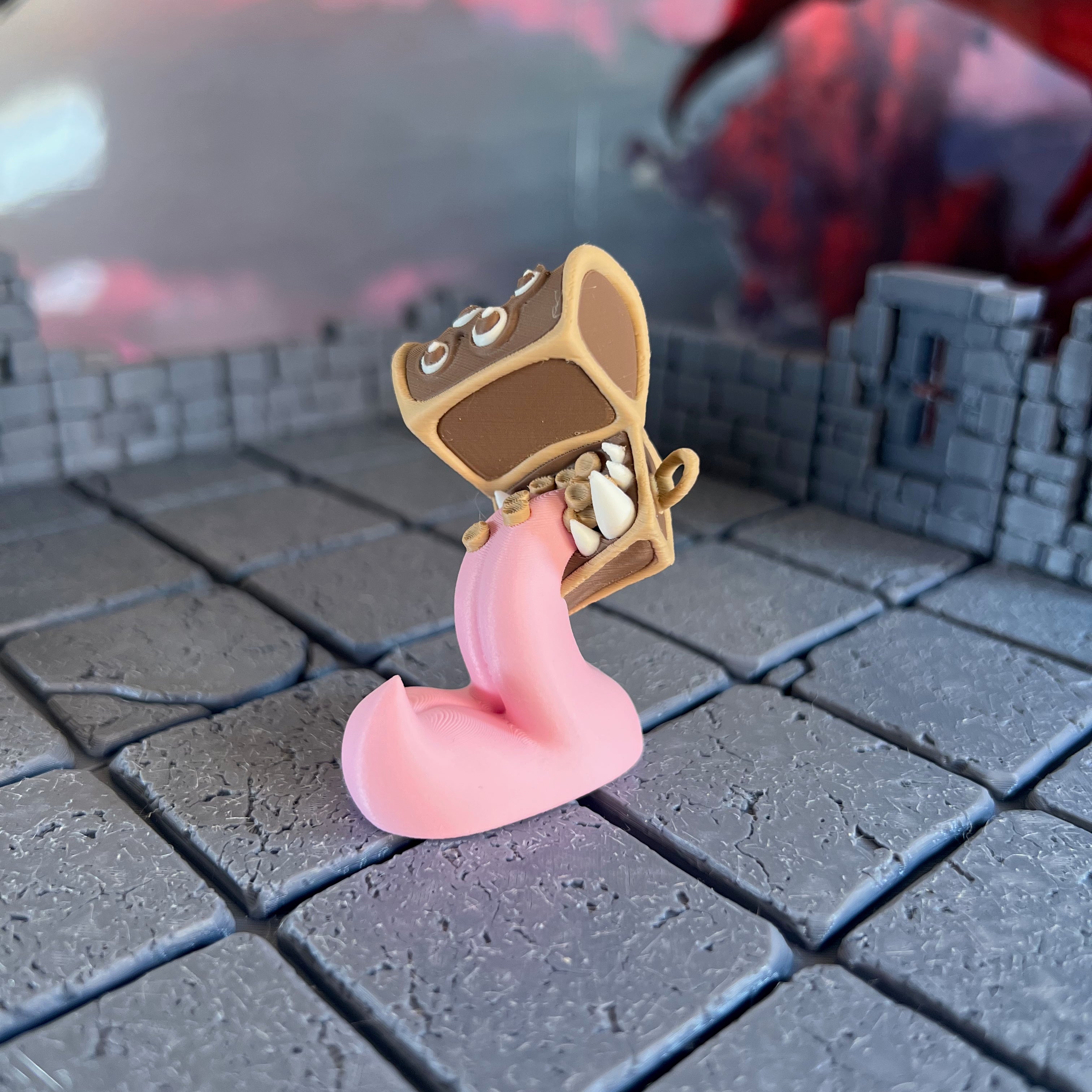 Mimic Treasure Chest Multicolour Table Ready Miniature Miniature for Dungeons and Dragons, Pathfinder or other TTRPGs