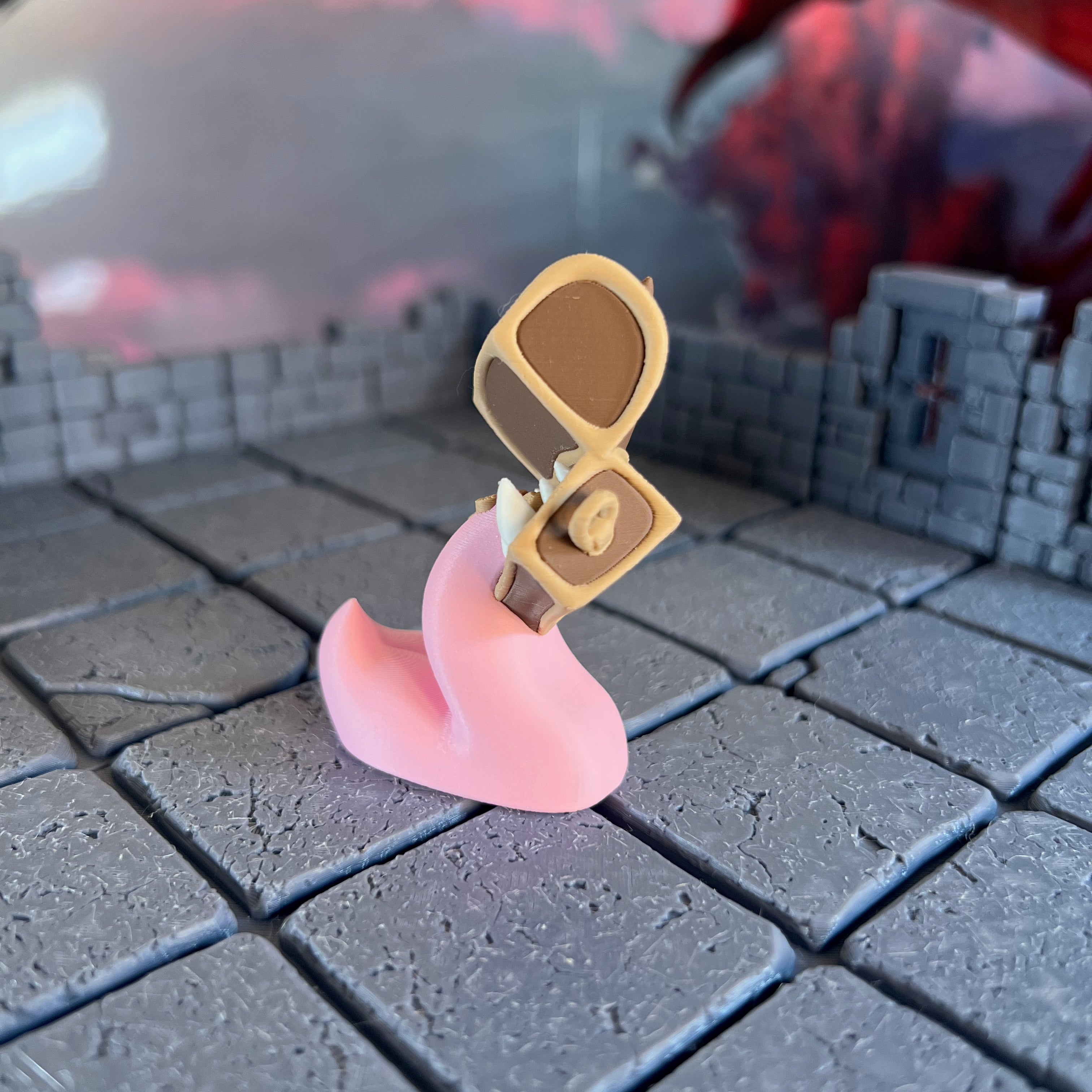 Mimic Treasure Chest Multicolour Table Ready Miniature Miniature for Dungeons and Dragons, Pathfinder or other TTRPGs