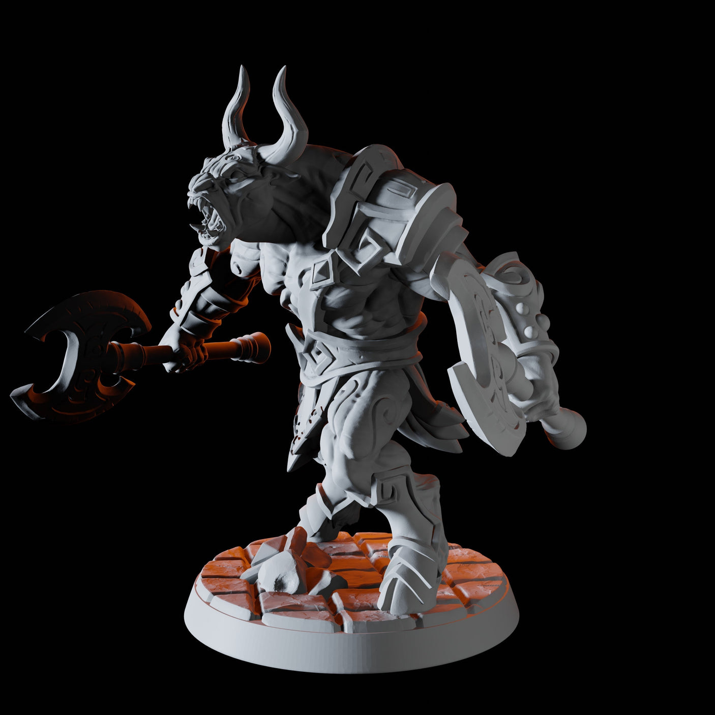 Minotaur Warrior B Miniature for Dungeons and Dragons, Pathfinder or other TTRPGs