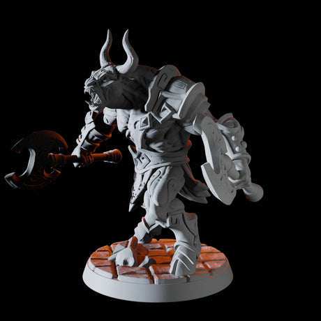 Minotaur Warrior B Miniature for Dungeons and Dragons, Pathfinder or other TTRPGs