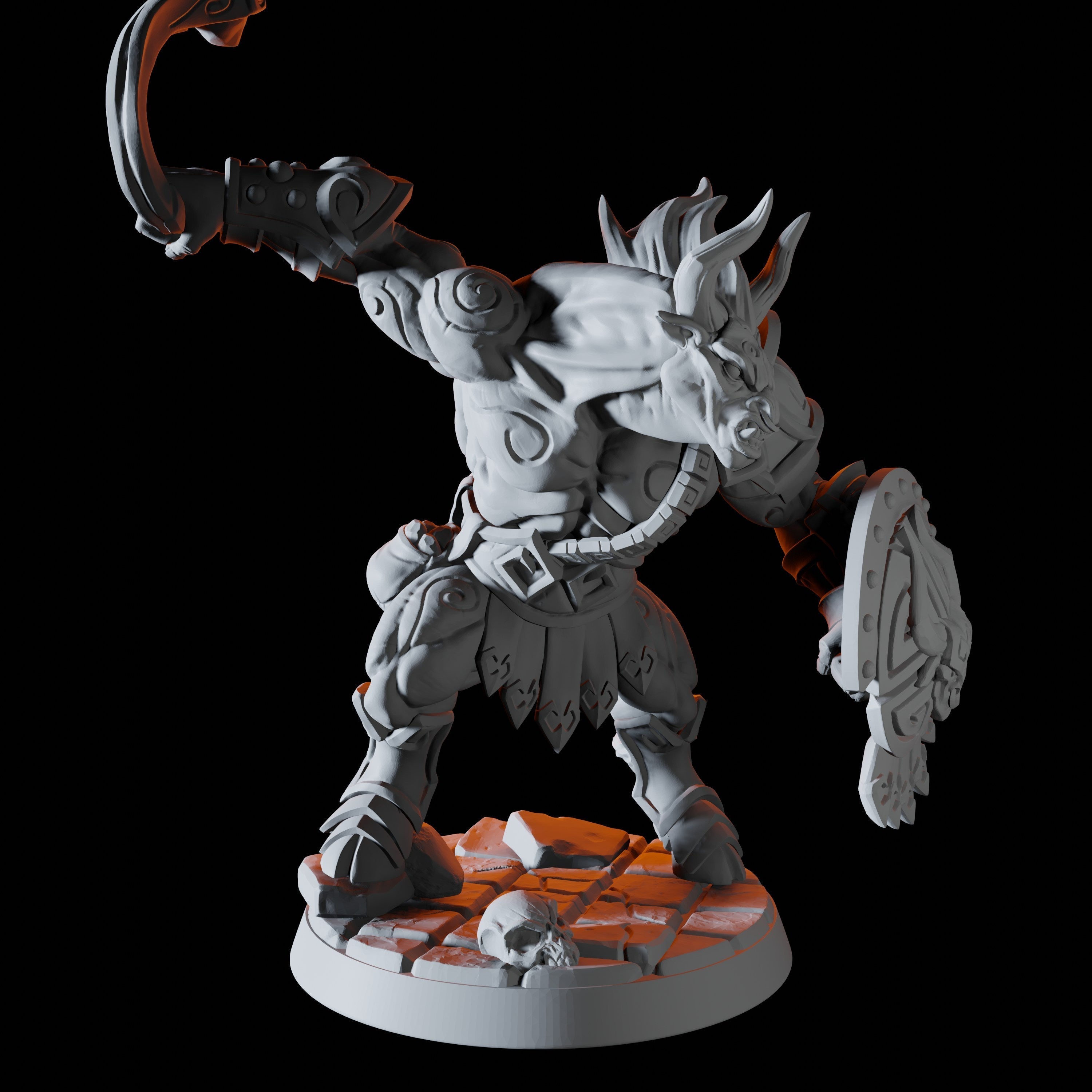 Minotaur Warrior Miniature C for Dungeons and Dragons - Myth Forged