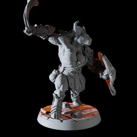 Minotaur Warrior F Miniature for Dungeons and Dragons, Pathfinder or other TTRPGs