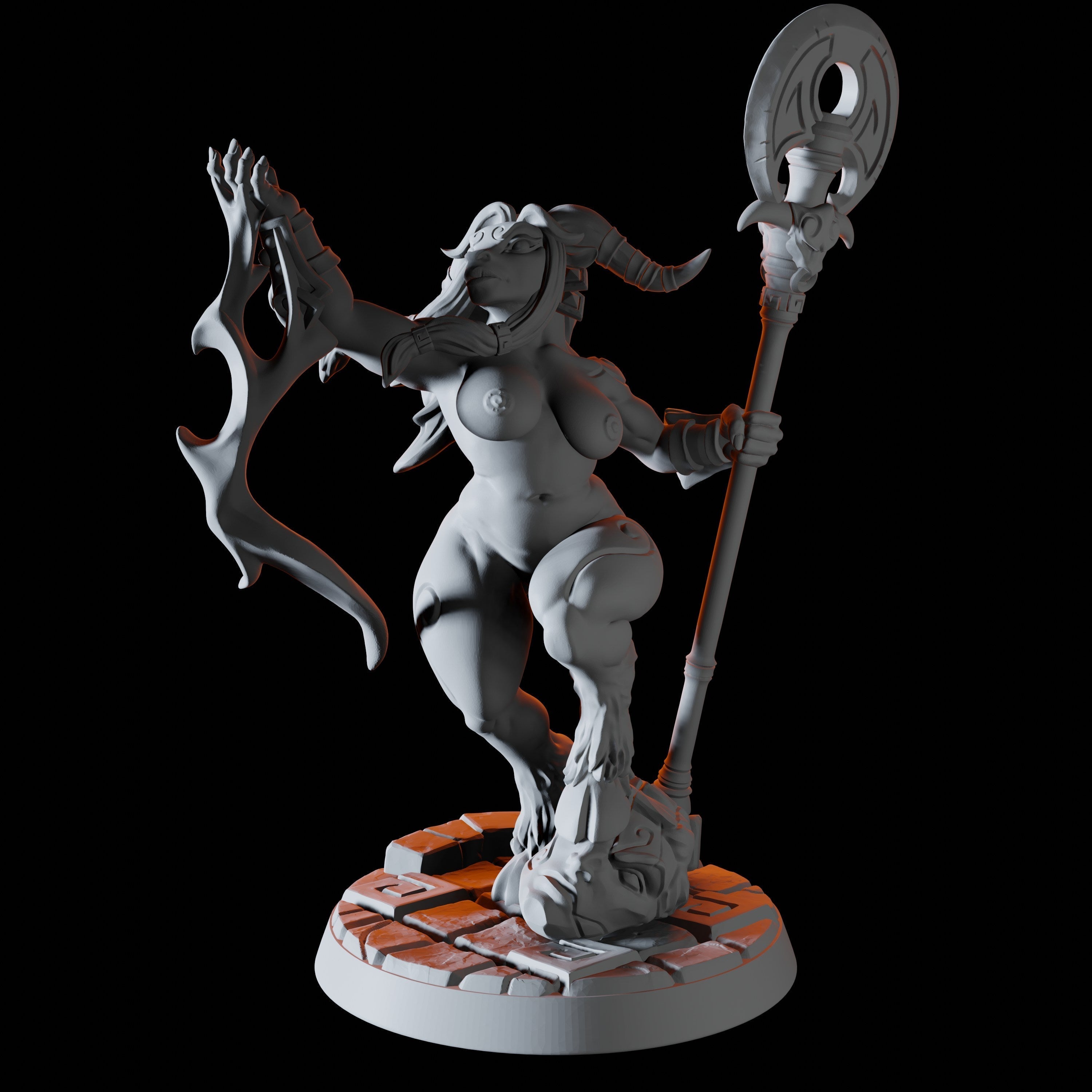 Minotaur Pinup Miniature for Dungeons and Dragons - Myth Forged