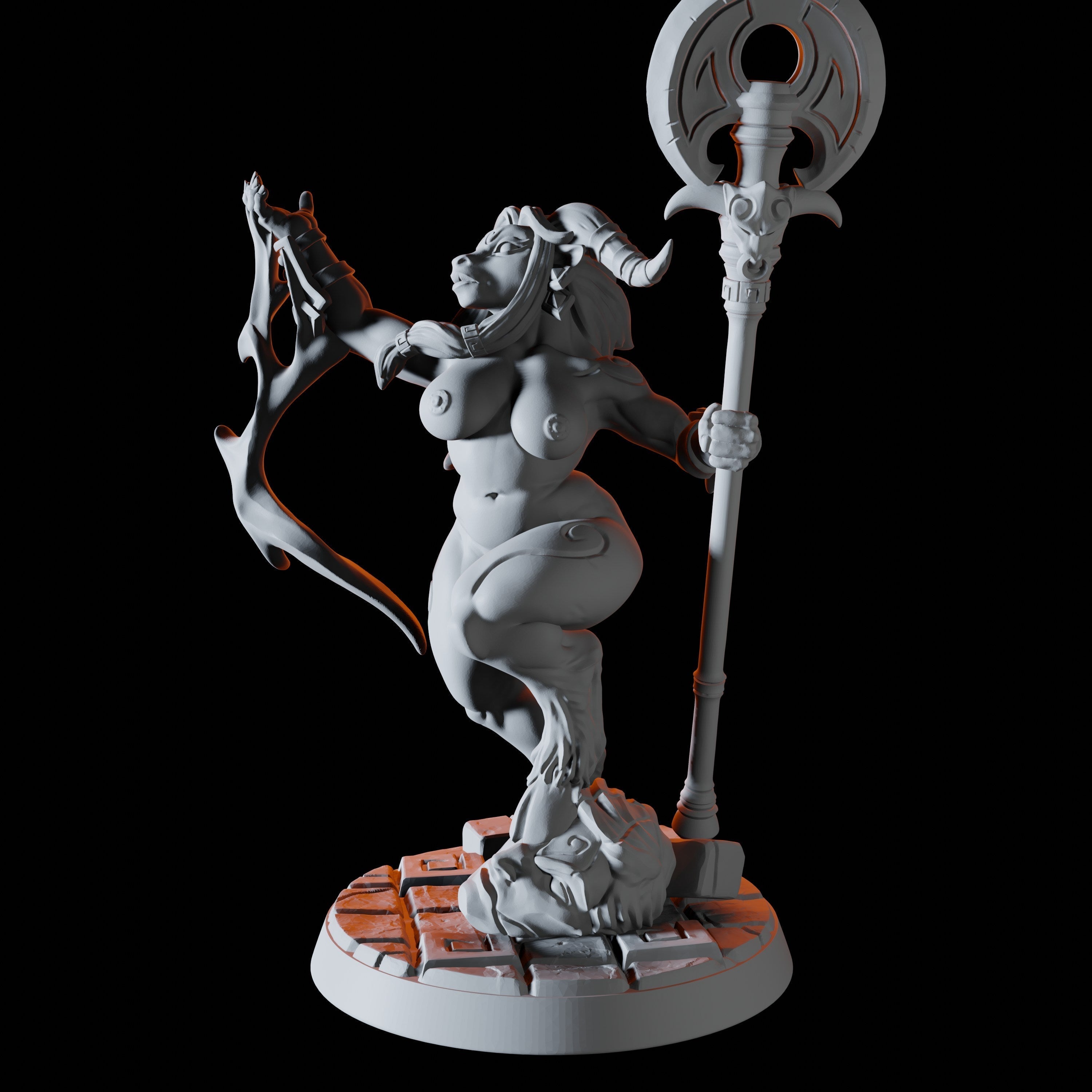 Minotaur Pinup Miniature for Dungeons and Dragons - Myth Forged