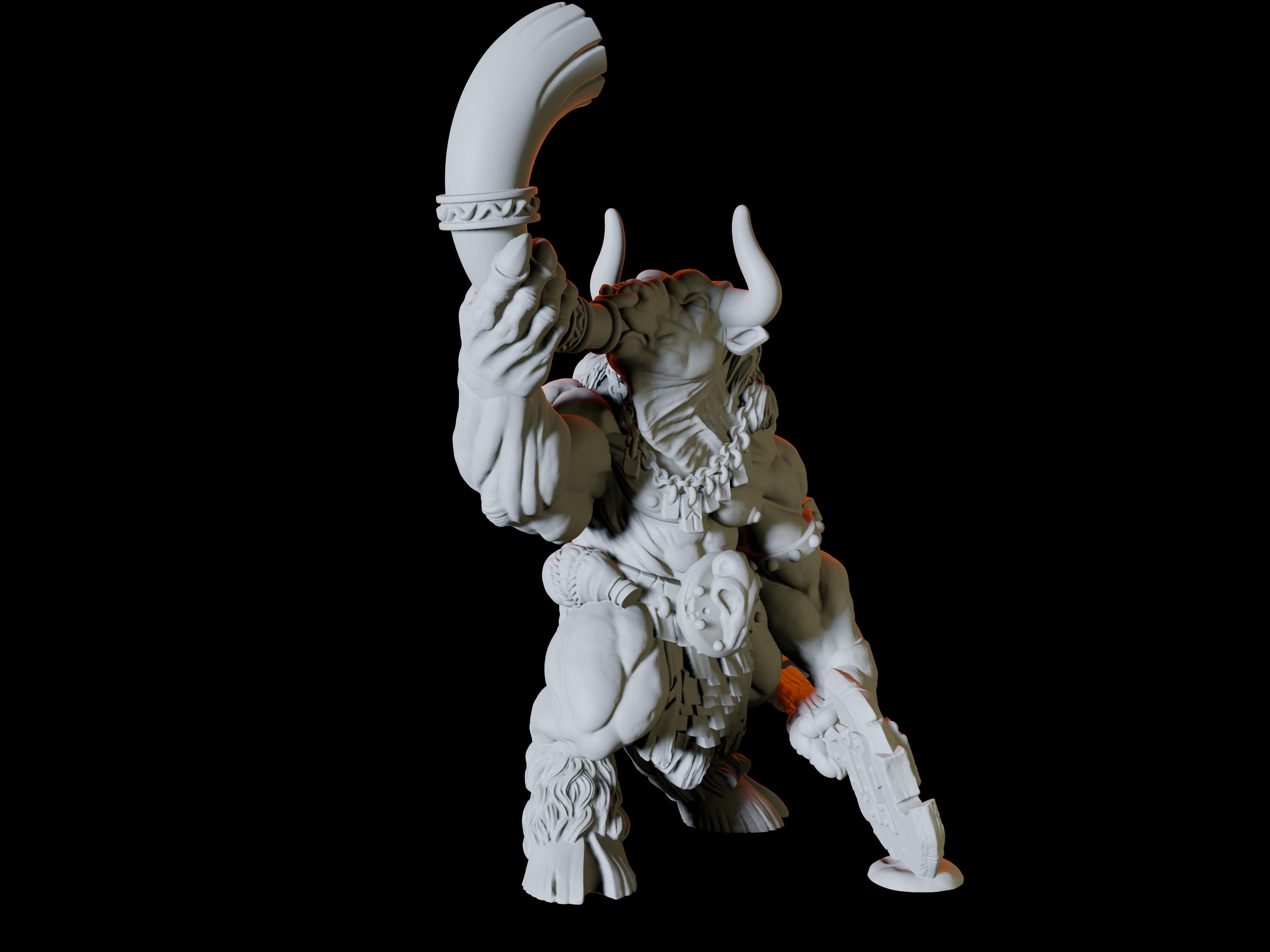 Horn Blowing Minotaur Miniature - Myth Forged