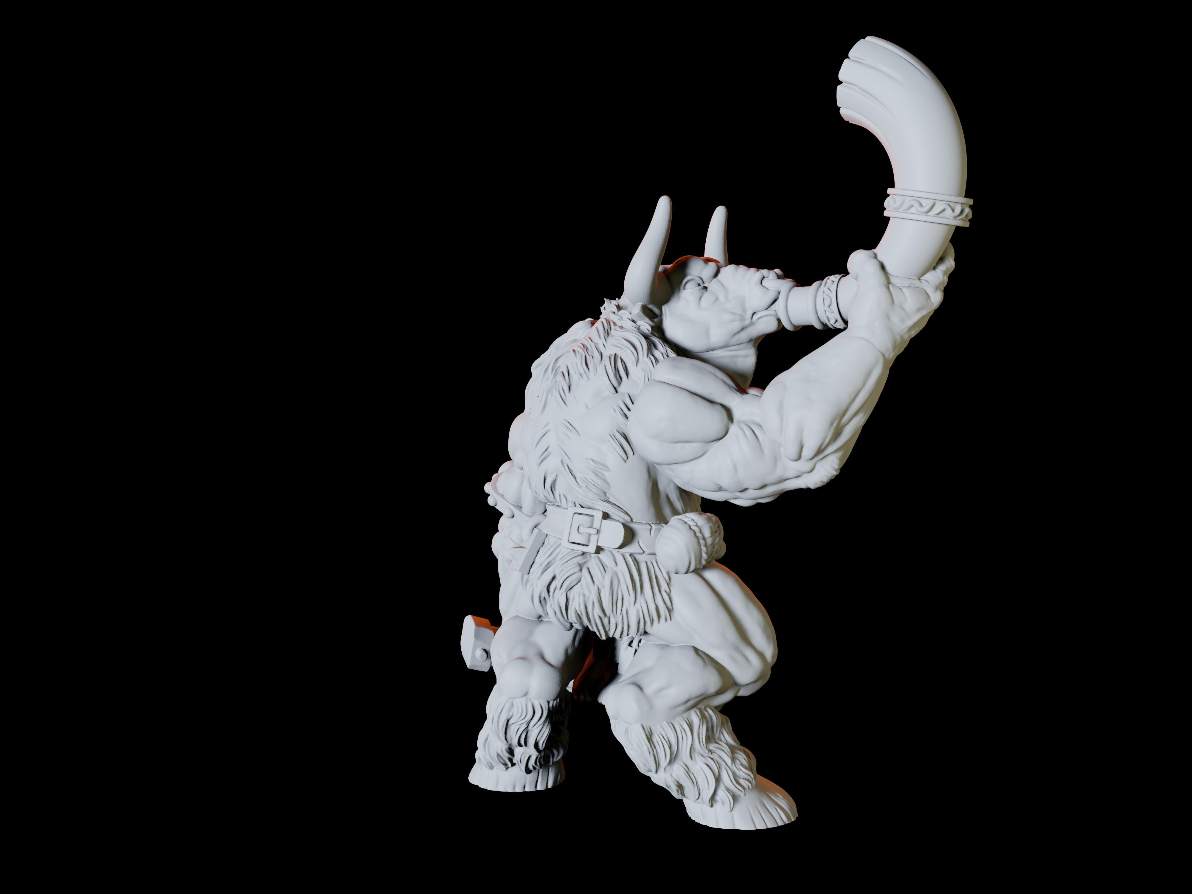 Horn Blowing Minotaur Miniature - Myth Forged