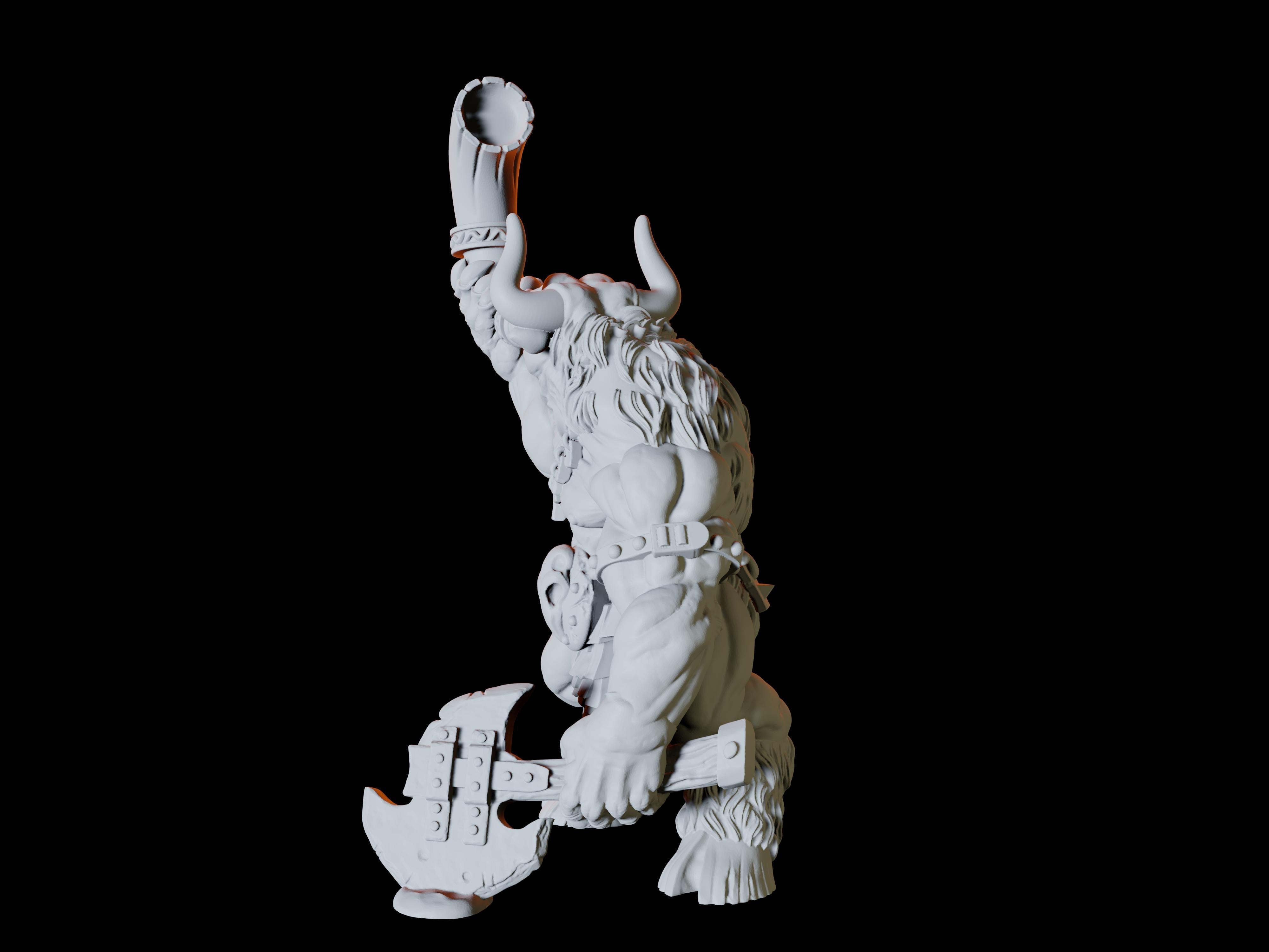 Horn Blowing Minotaur Miniature - Myth Forged