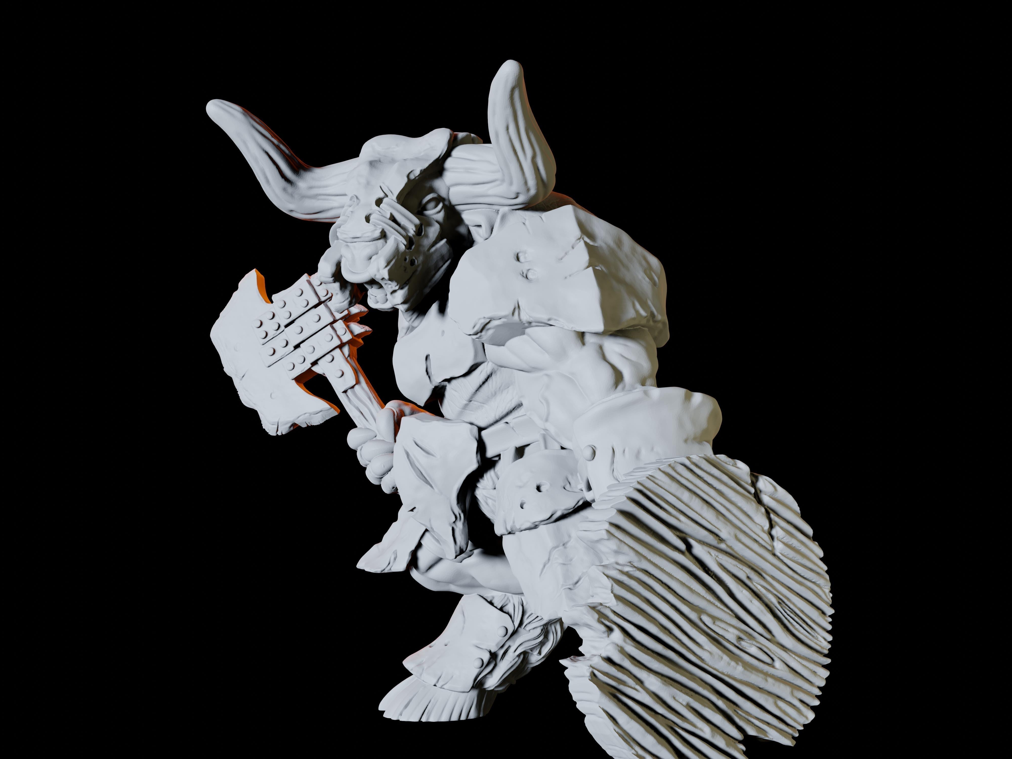 Axe Wielding Minotaur Miniature for Dungeons and Dragons - Myth Forged