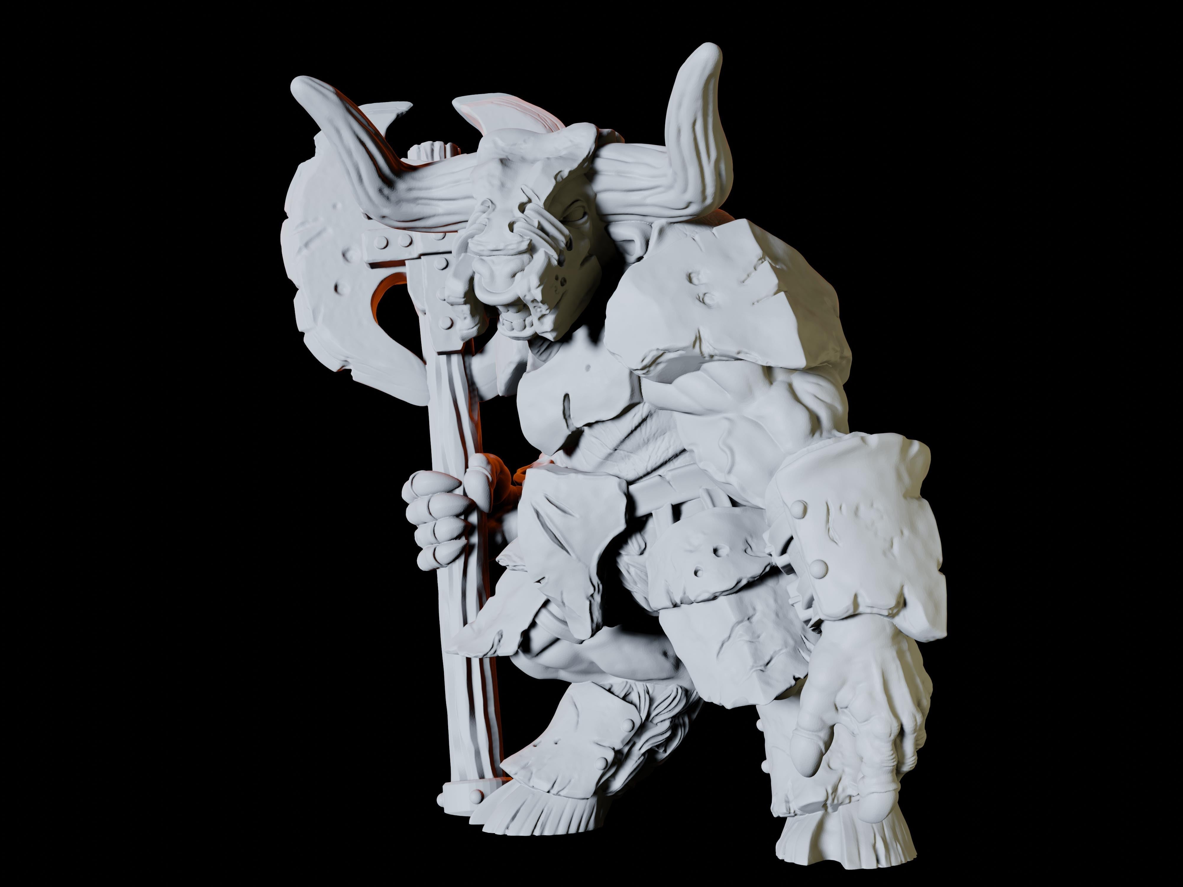 Axe Wielding Minotaur Miniature for Dungeons and Dragons - Myth Forged