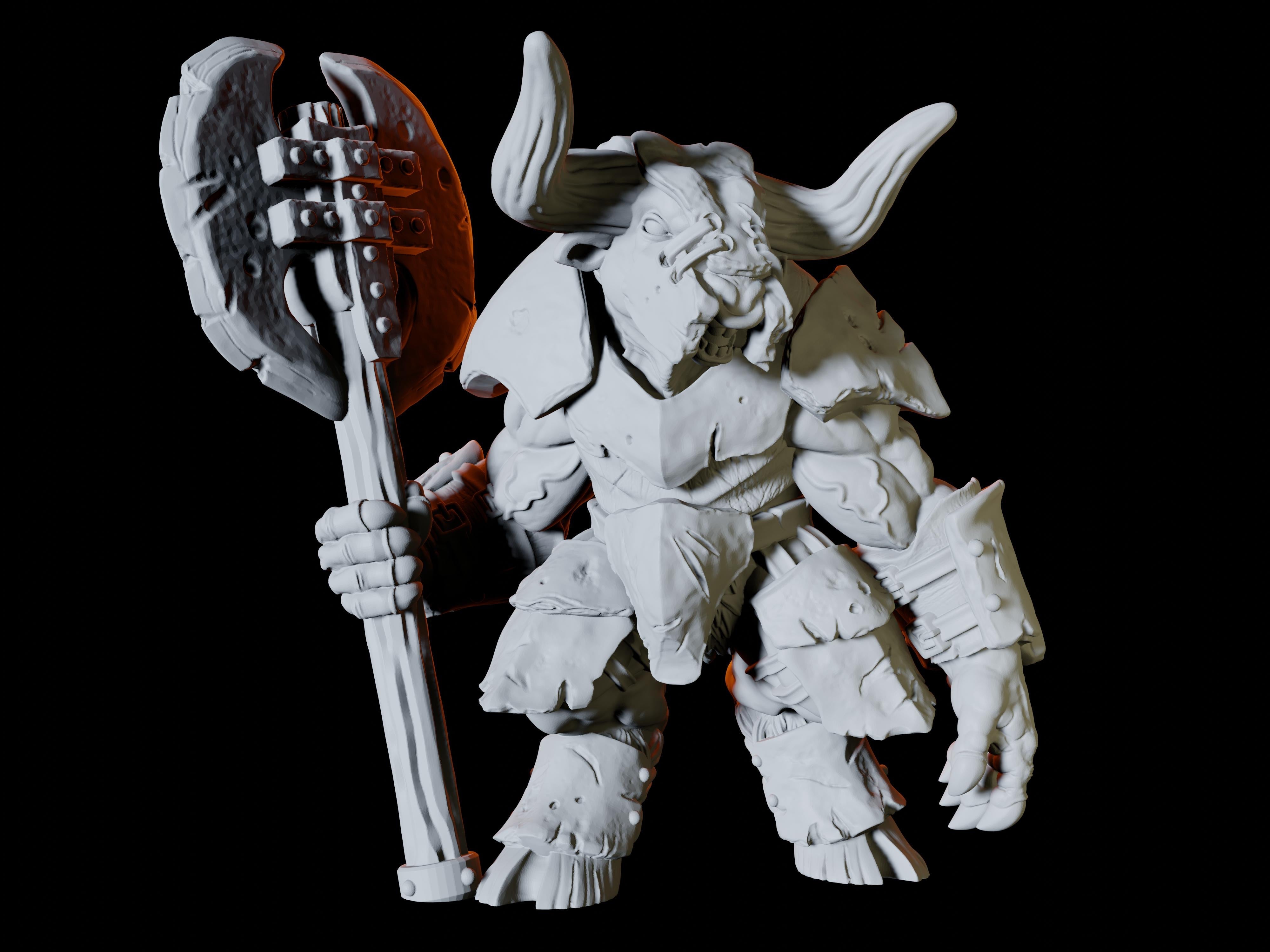 Axe Wielding Minotaur Miniature for Dungeons and Dragons - Myth Forged