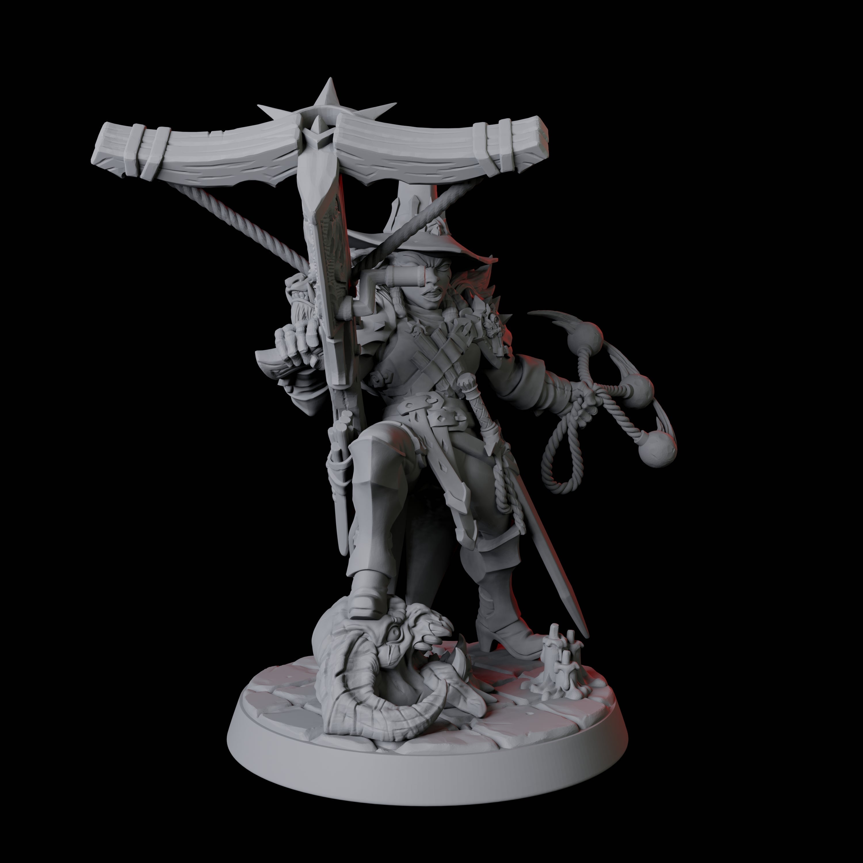 Mistress Vampire Hunter Miniature for Dungeons and Dragons, Pathfinder or other TTRPGs