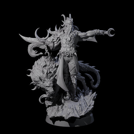 Moon Chaser Beast Master Miniature for Dungeons and Dragons, Pathfinder or other TTRPGs