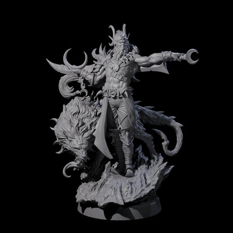 Moon Chaser Beast Master Miniature for Dungeons and Dragons, Pathfinder or other TTRPGs