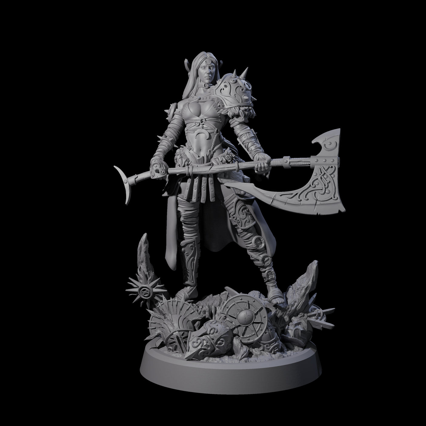 Moon Paladin Warrior Miniature for Dungeons and Dragons, Pathfinder or other TTRPGs