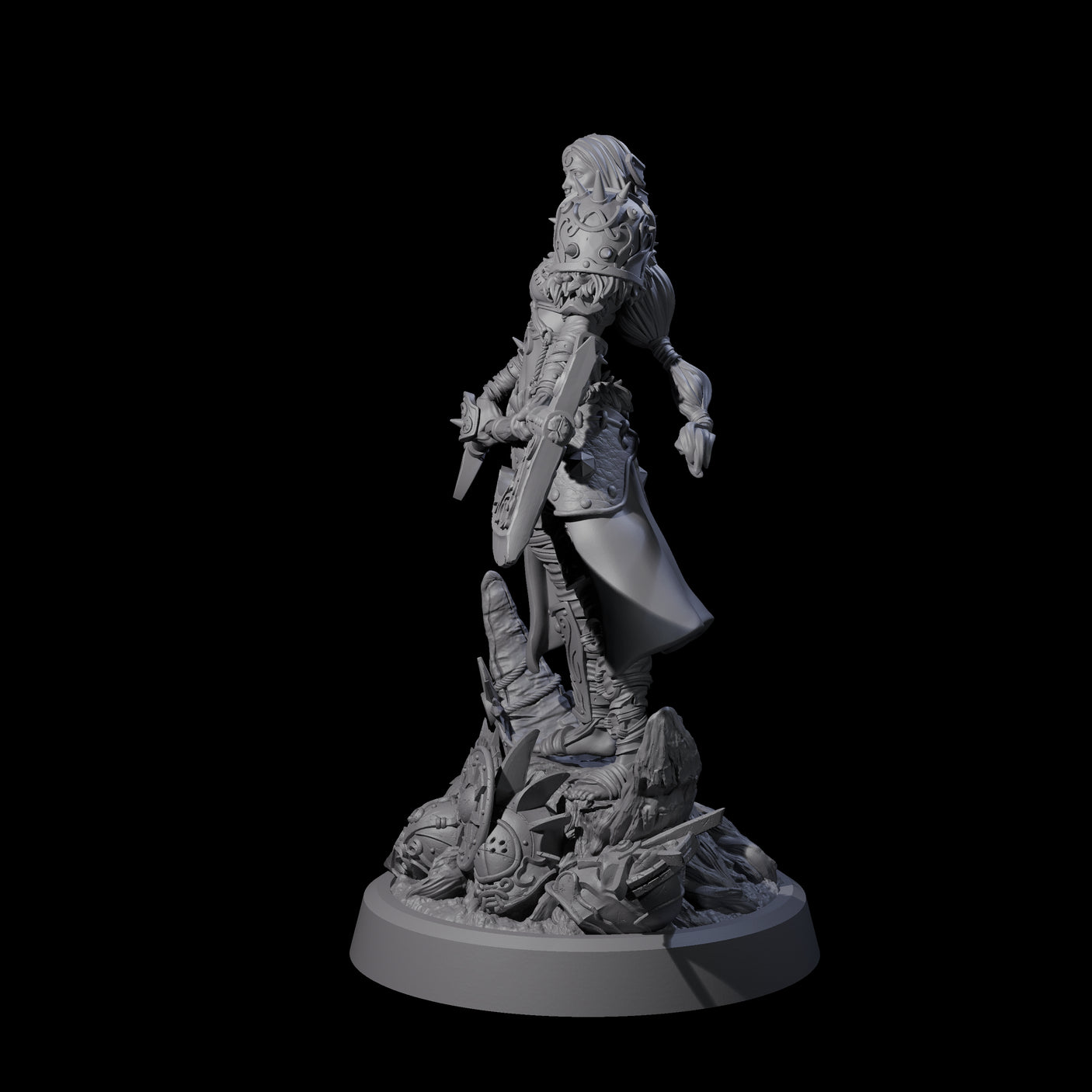 Moon Paladin Warrior Miniature for Dungeons and Dragons, Pathfinder or other TTRPGs