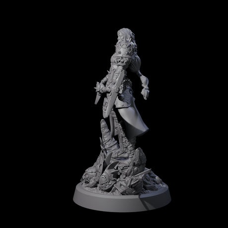 Moon Paladin Warrior Miniature for Dungeons and Dragons, Pathfinder or other TTRPGs