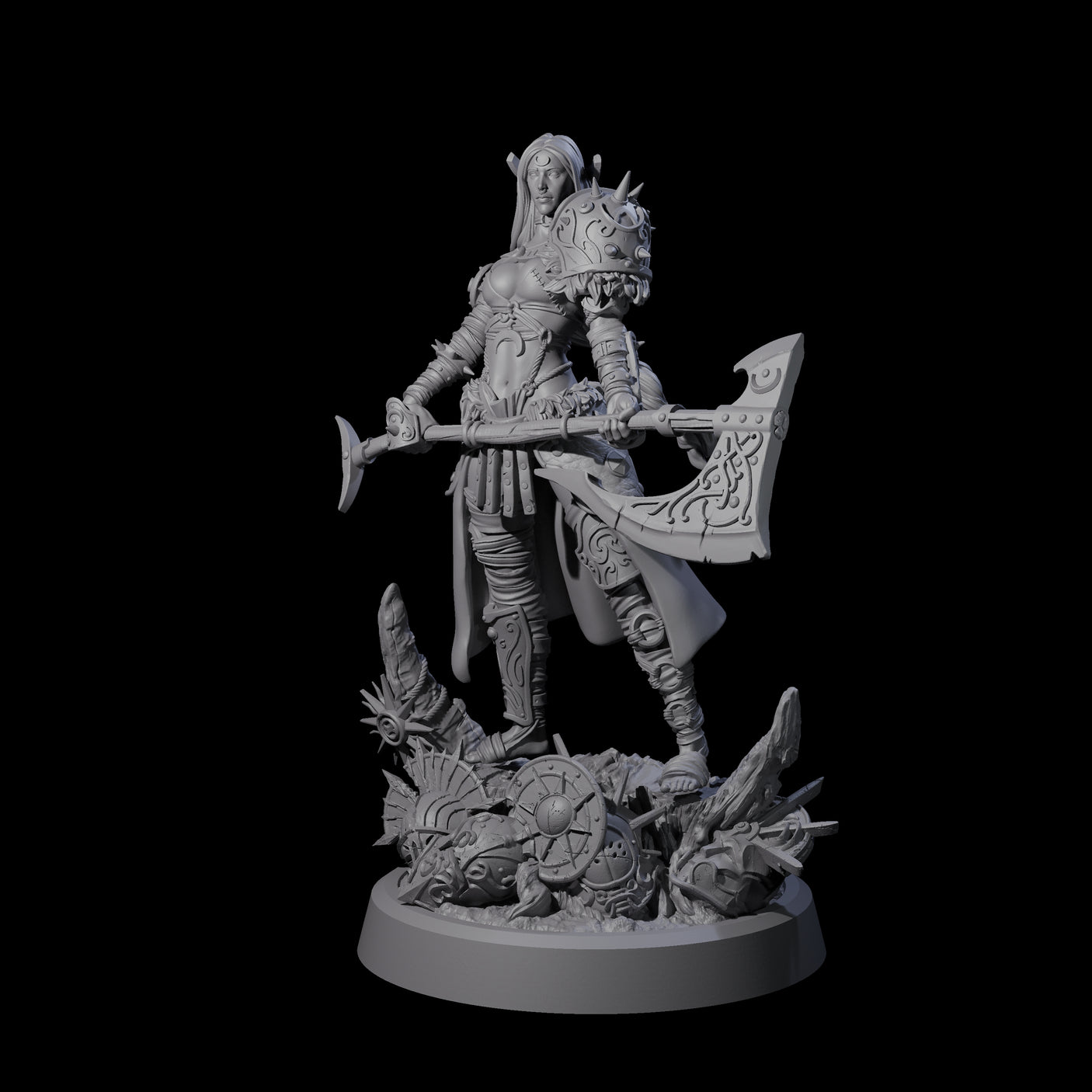 Moon Paladin Warrior Miniature for Dungeons and Dragons, Pathfinder or other TTRPGs