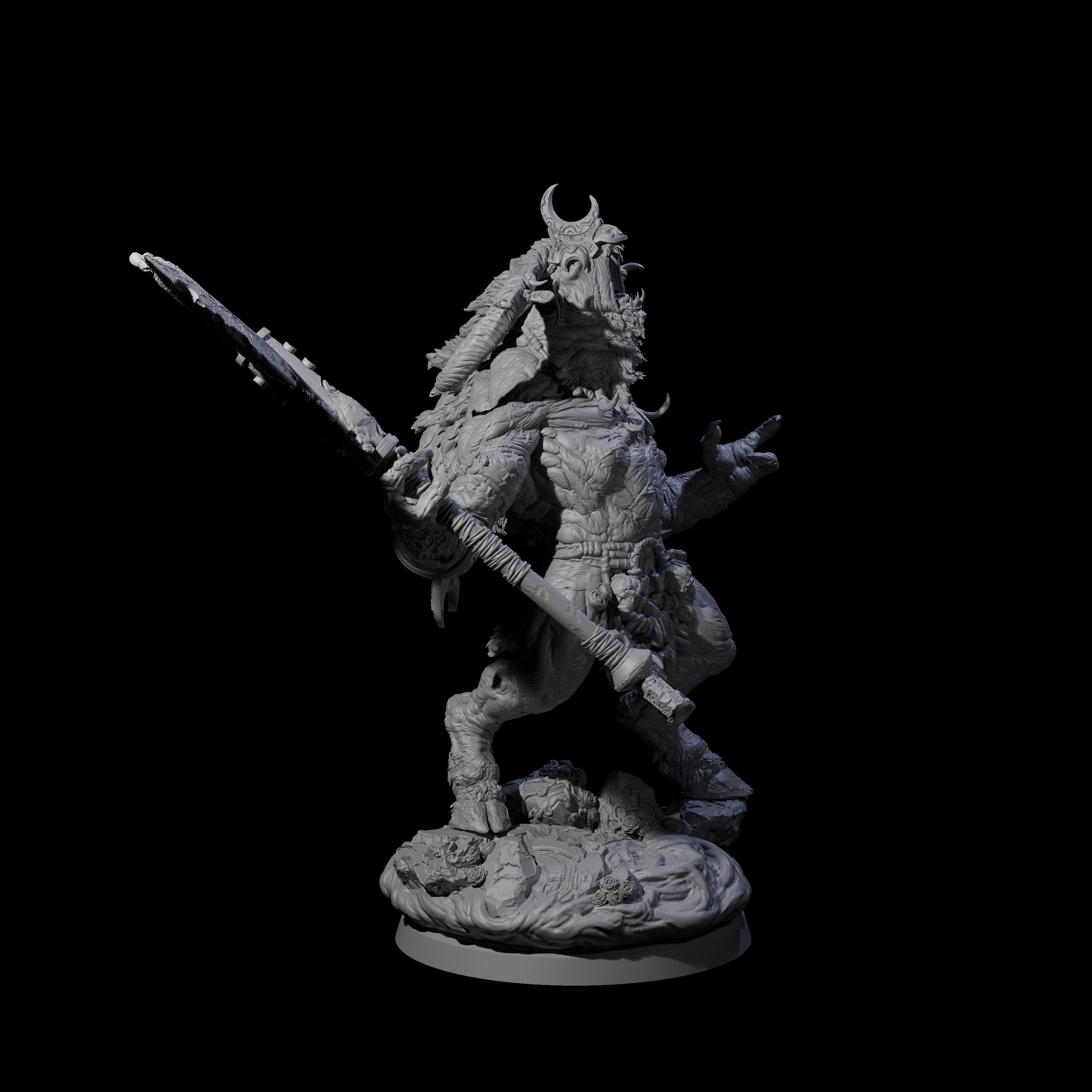Moon Workshipping Minotaur B Miniature for Dungeons and Dragons, Pathfinder or other TTRPGs