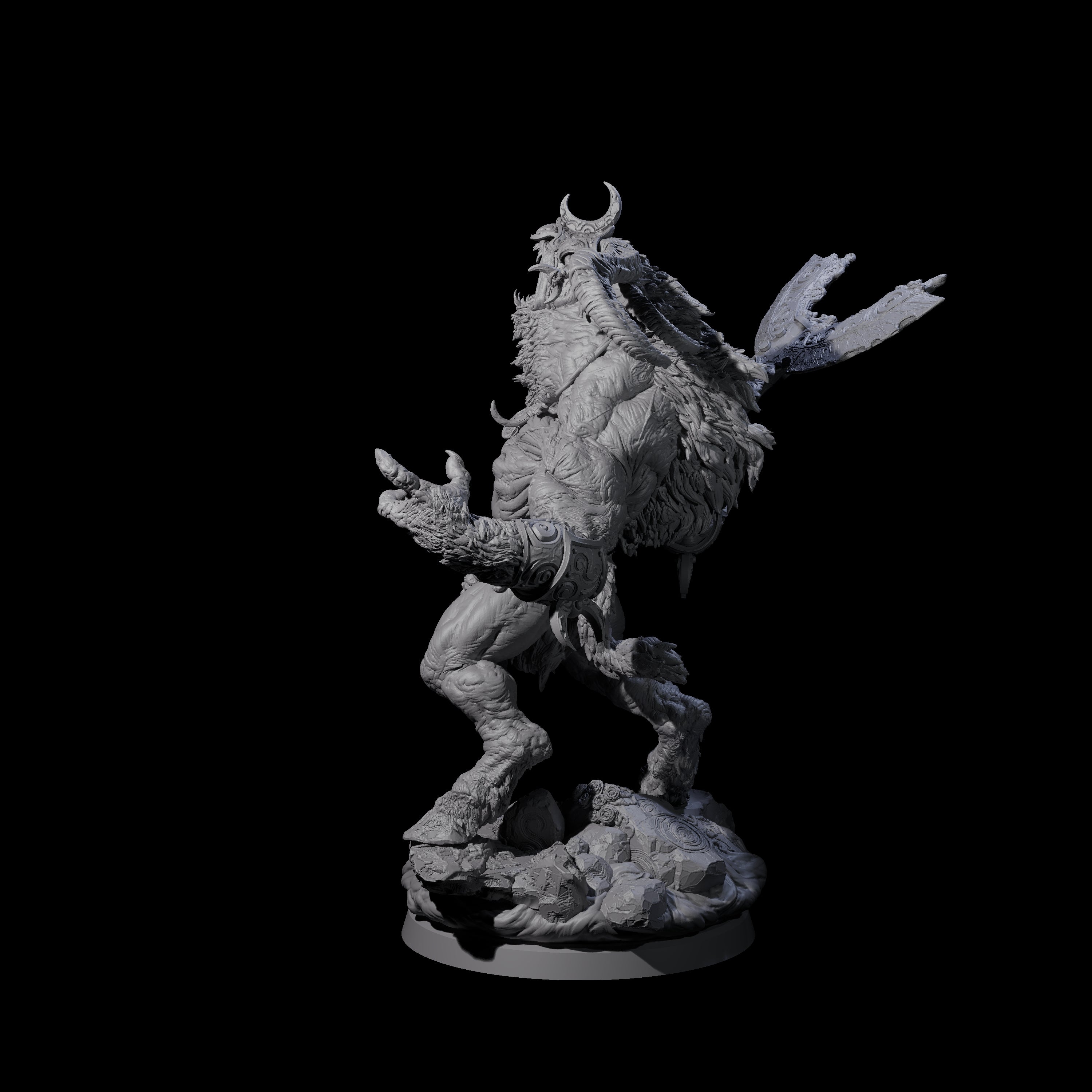Moon Workshipping Minotaur B Miniature for Dungeons and Dragons, Pathfinder or other TTRPGs