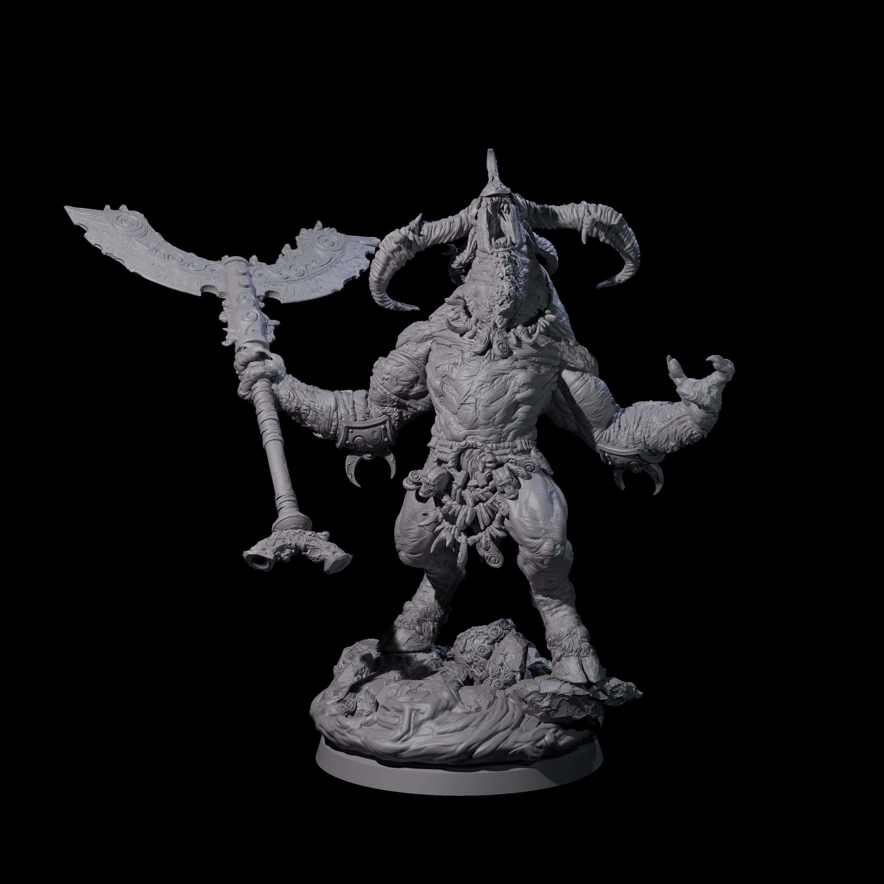 Moon Workshipping Minotaur B Miniature for Dungeons and Dragons, Pathfinder or other TTRPGs