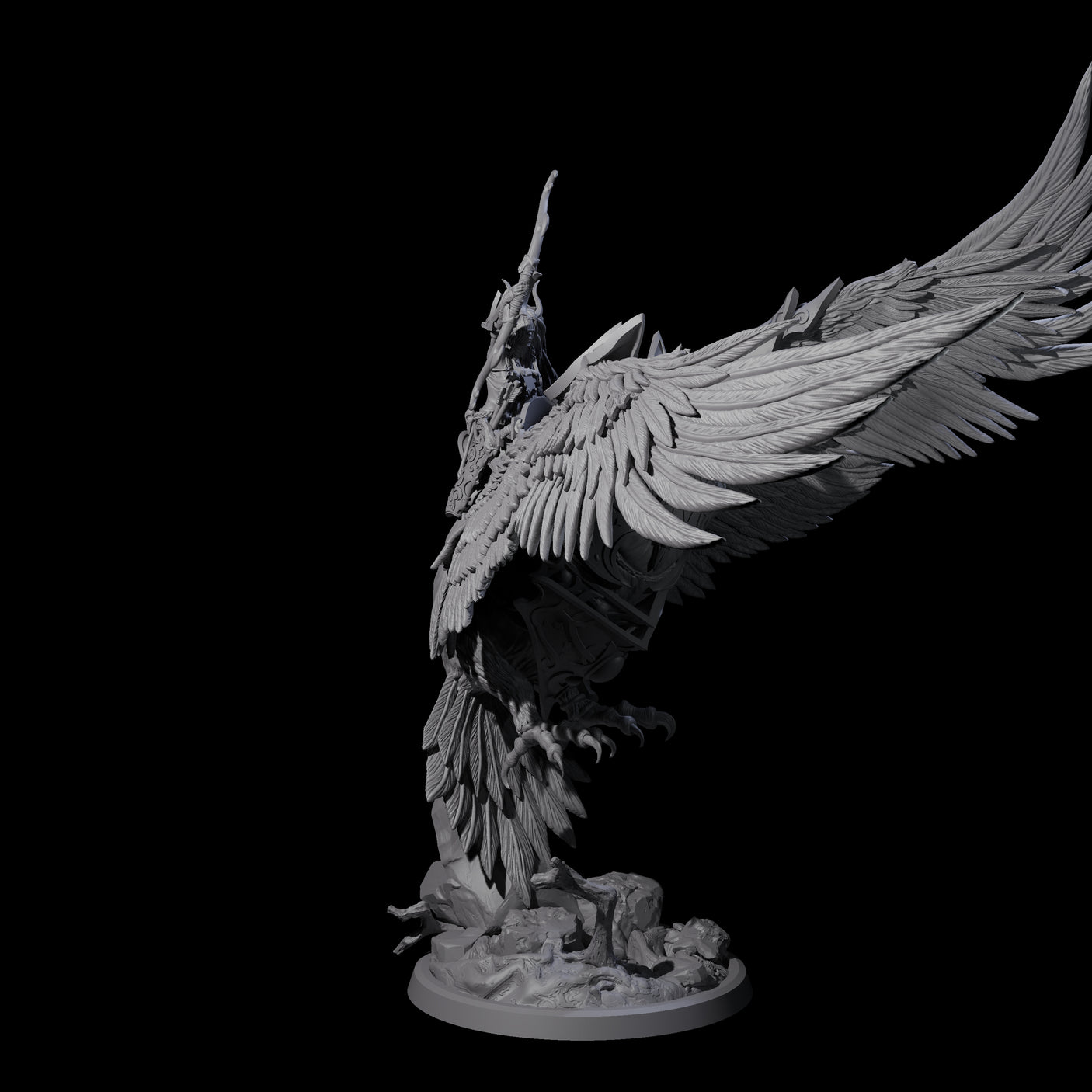 Moon Zealot with Giant Owl A Miniature for Dungeons and Dragons, Pathfinder or other TTRPGs