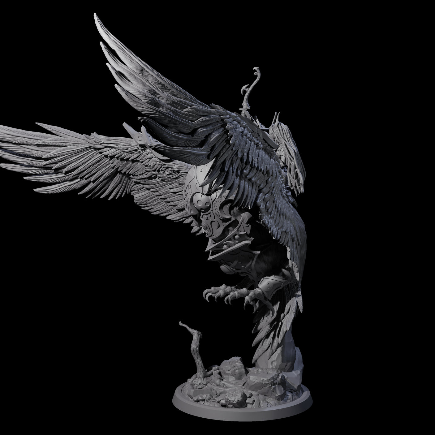 Moon Zealot with Giant Owl A Miniature for Dungeons and Dragons, Pathfinder or other TTRPGs