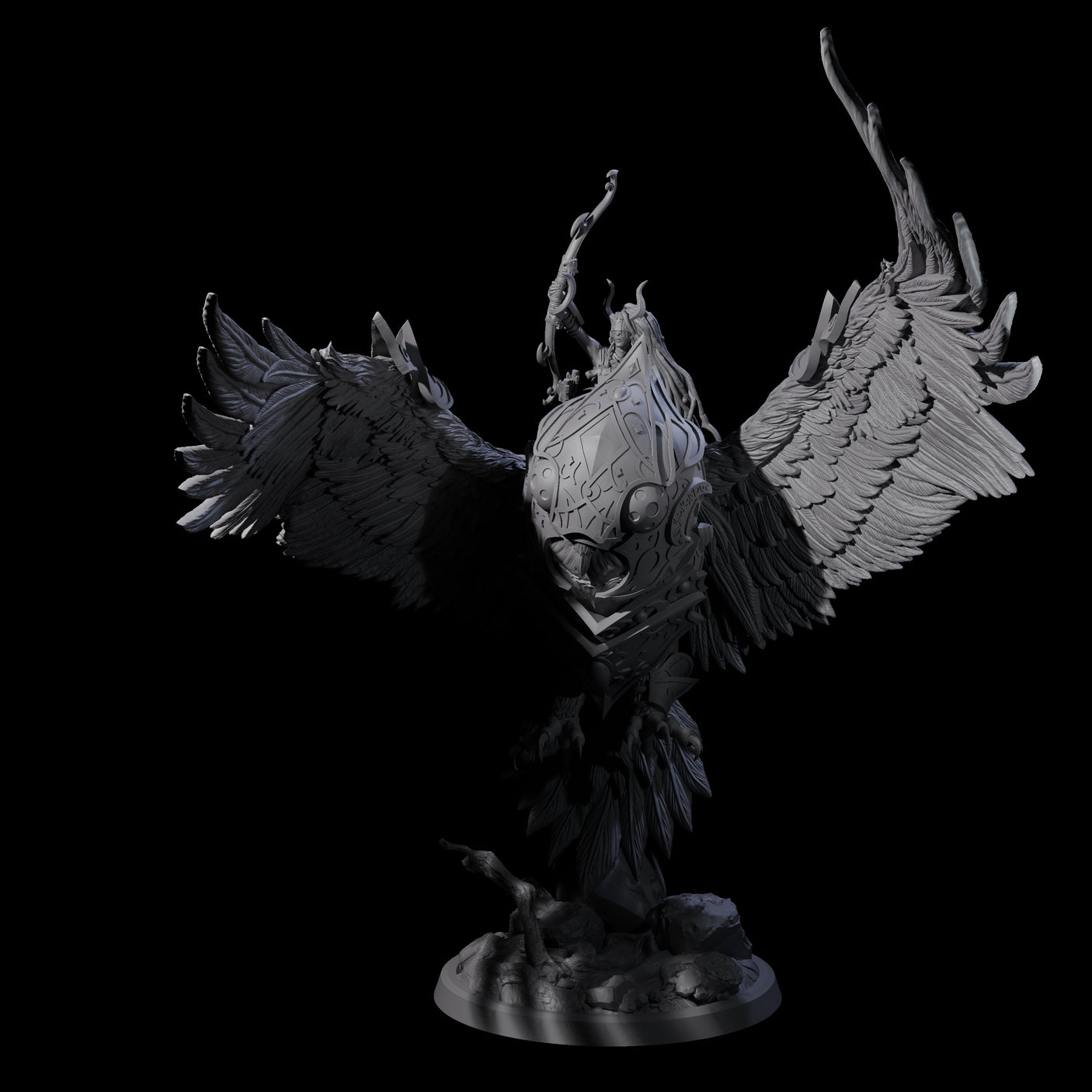 Moon Zealot with Giant Owl A Miniature for Dungeons and Dragons, Pathfinder or other TTRPGs