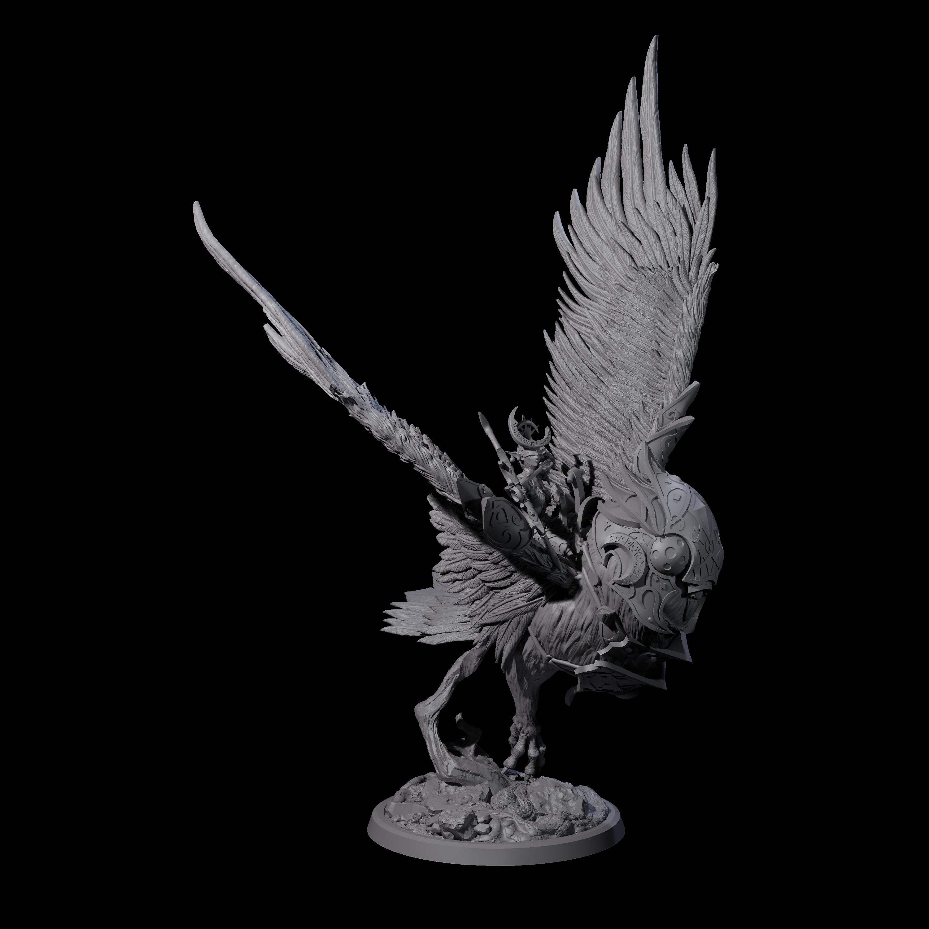 Moon Zealot with Giant Owl B Miniature for Dungeons and Dragons, Pathfinder or other TTRPGs